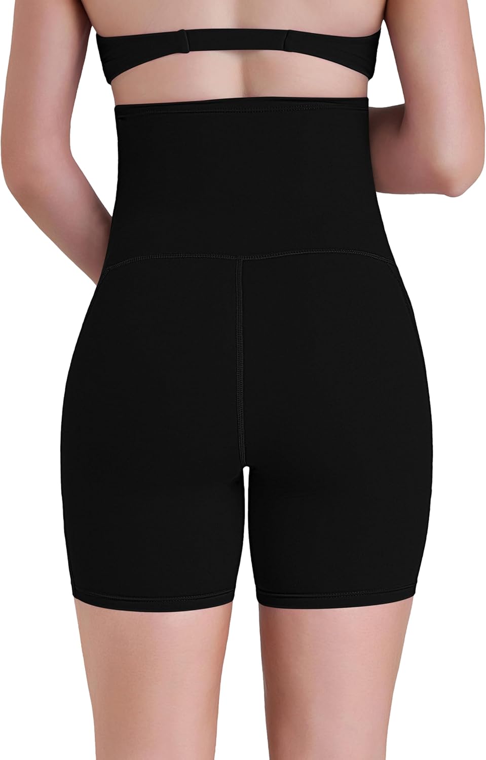 Sunzel Women's Maternity Yoga Shorts with Pockets Over The Belly Pregnancy High Waisted Comfy Stretchy Biker Workout Shorts - Image 3