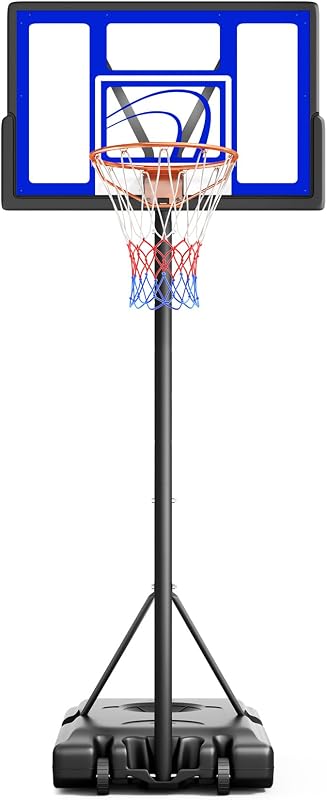 Aro de baloncesto ajustable al aire libre de 10 pies, aros y porterías portátiles de baloncesto, tablero trasero de 44 pulgadas, para niños, jóvenes y adultos en el patio trasero, entrada