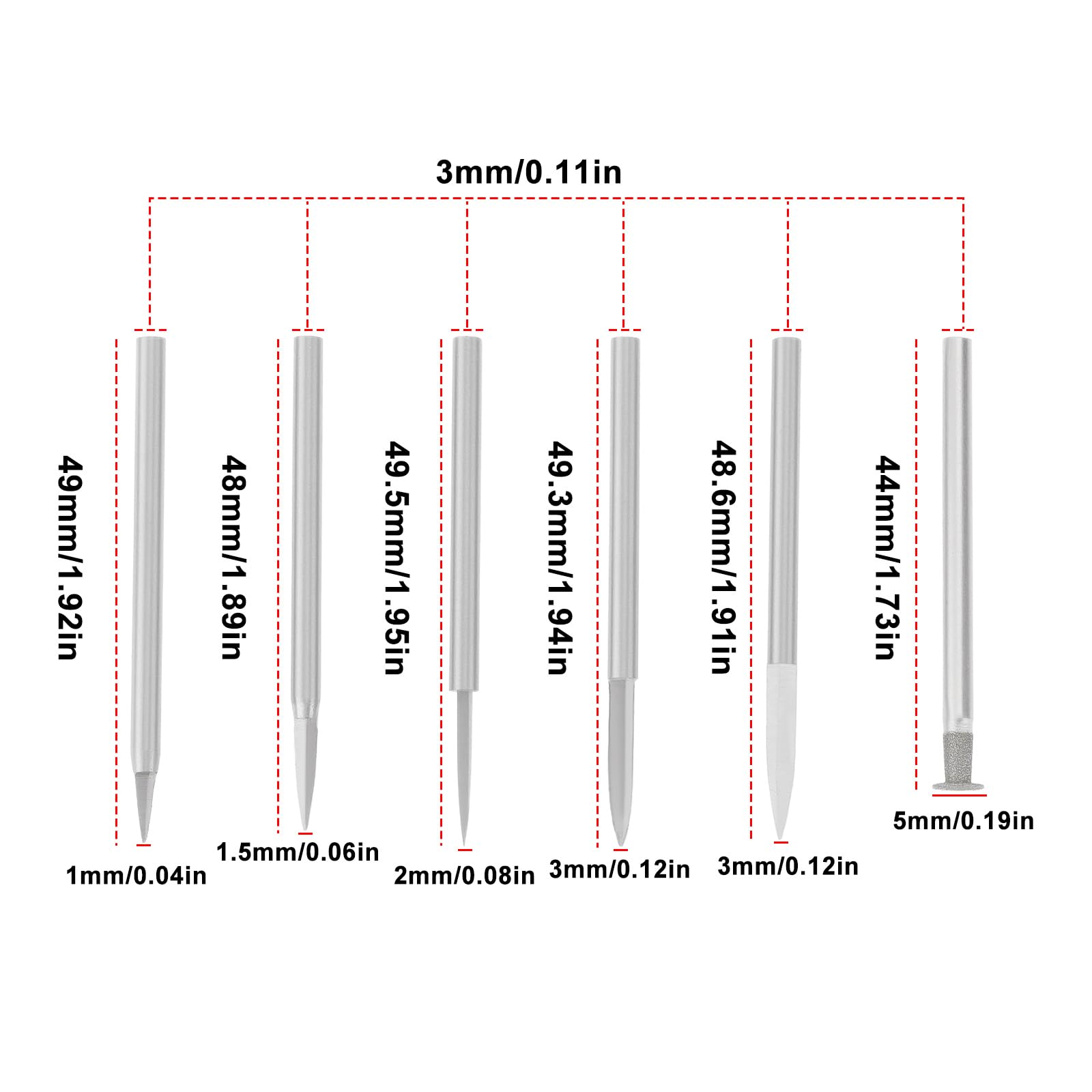 Briny River 6pcs 3mm Shank Wood Carving Drill Bit Set Compatible with D-remel Rotary Tool Engraving Drill Bit Accessories - Image 4