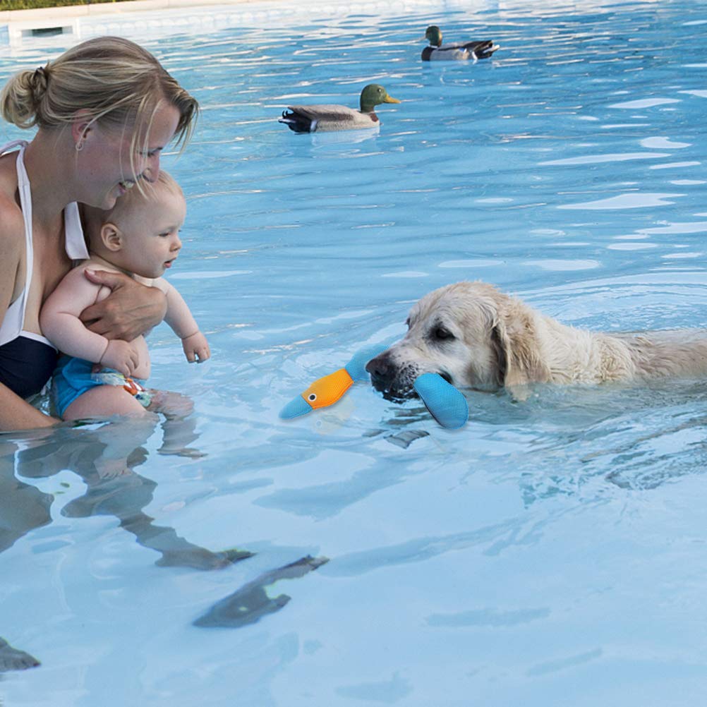 EXPAWLORER Juguetes flotantes para piscina de agua para perros, 2 unidades, color azul y naranja, para entrenamiento y masticación de mascotas, 50,5 cm