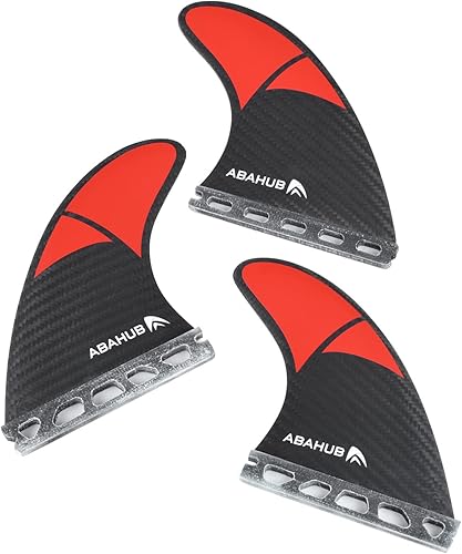 Miniatura 12 de Abahub Juego de aletas de empuje para tabla de surf, compatible con caja de aletas de estilo futuro, 3 aletas reforzadas con fibra de vidrio de alto