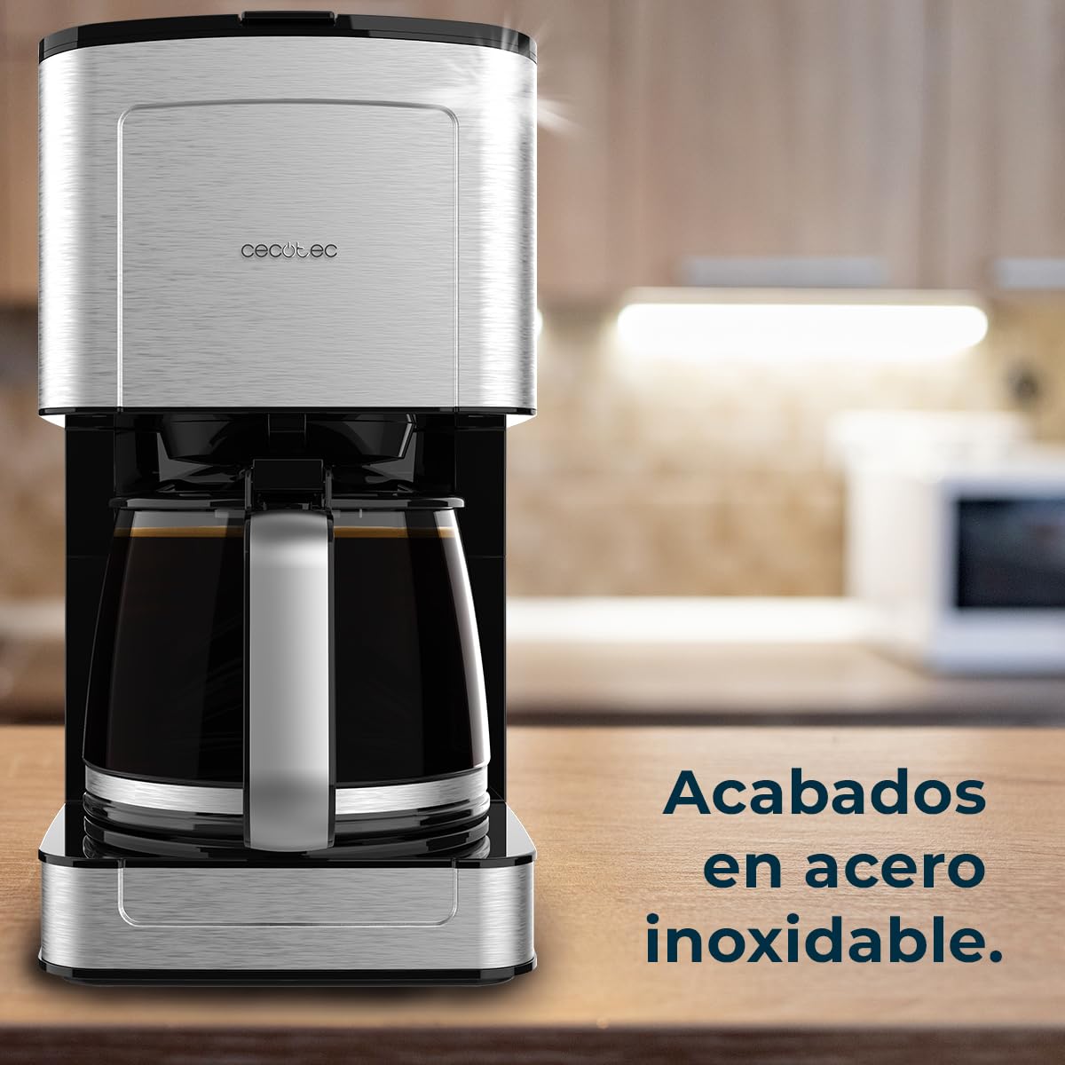 Cecotec Macchina da caffè a goccia Coffee 56 Heat, 800W, Programma il tuo caffè, Schermo LCD, Beccuccio antigoccia, Capacità 1,3L, 12 tazze, Spegnimento automatico, Serbatoio con finestra