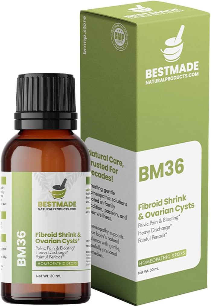 Fibroid Shrink & Ovarian Cysts BM36 30mL Naturally Aids in Shrinking Fibroids and Ovarian Cysts, Helps Normalize Estrogen Levels and Prevent Regrowth, Relieves Menstrual Pain and Painful Intercourse
