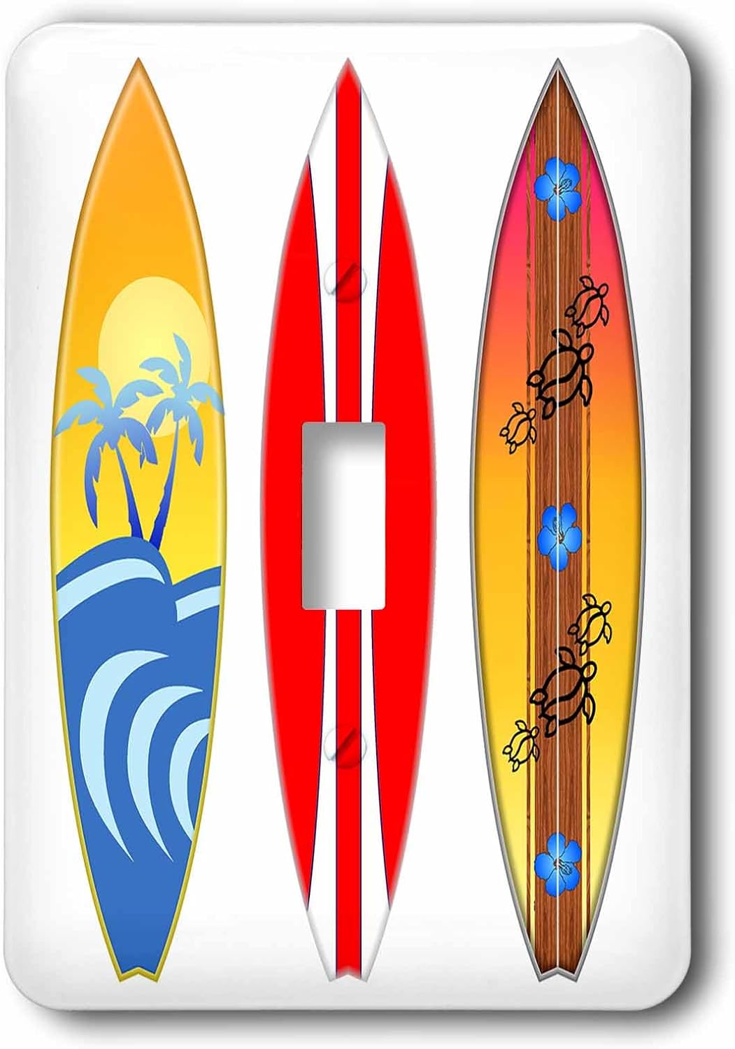 3dRose Three vintage style surfboards for any surfer who loves the beach. double toggle switch