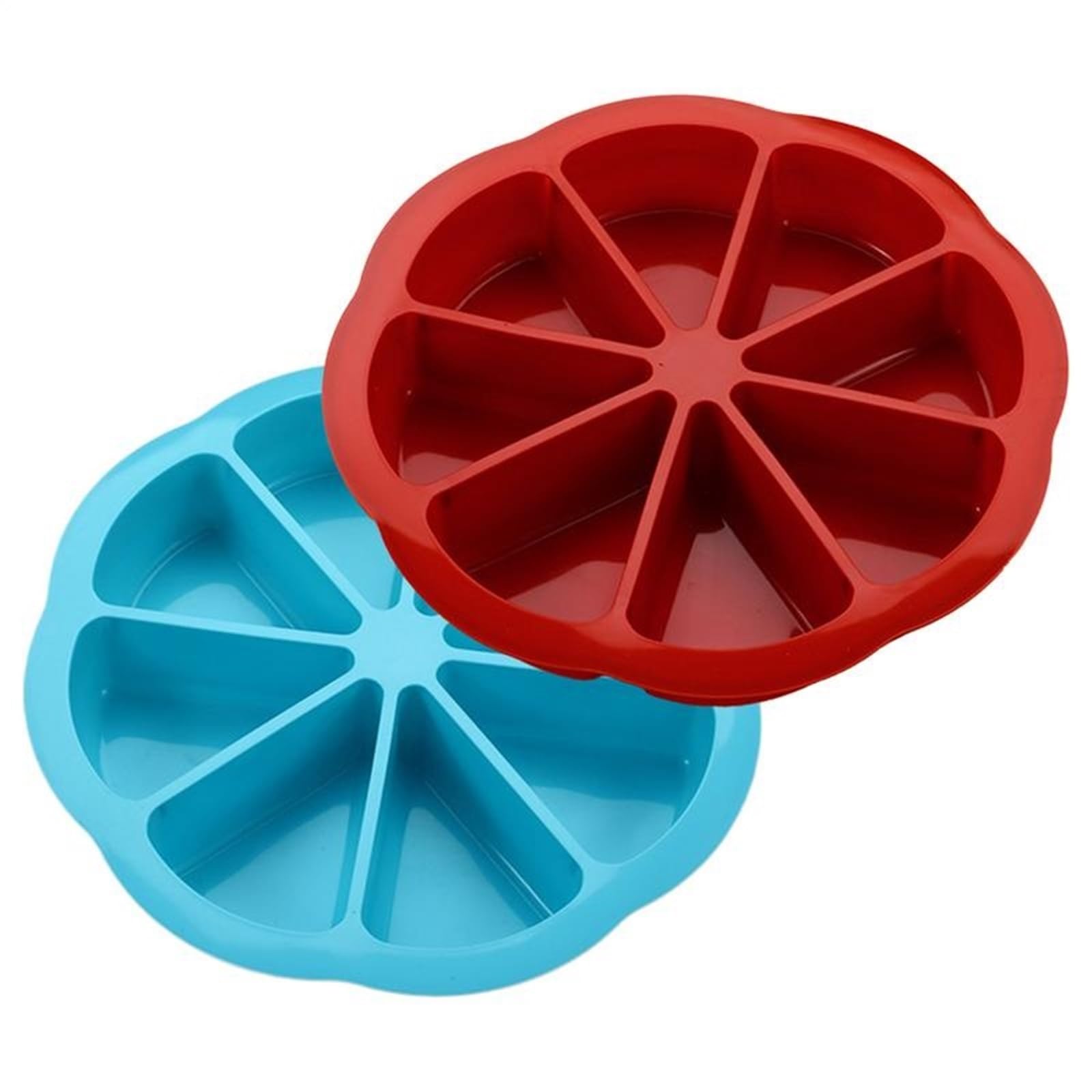 2 moldes de silicona for hornear pasteles con 8 rejillas y forma triangular for pan maíz para Pasteles(Red)