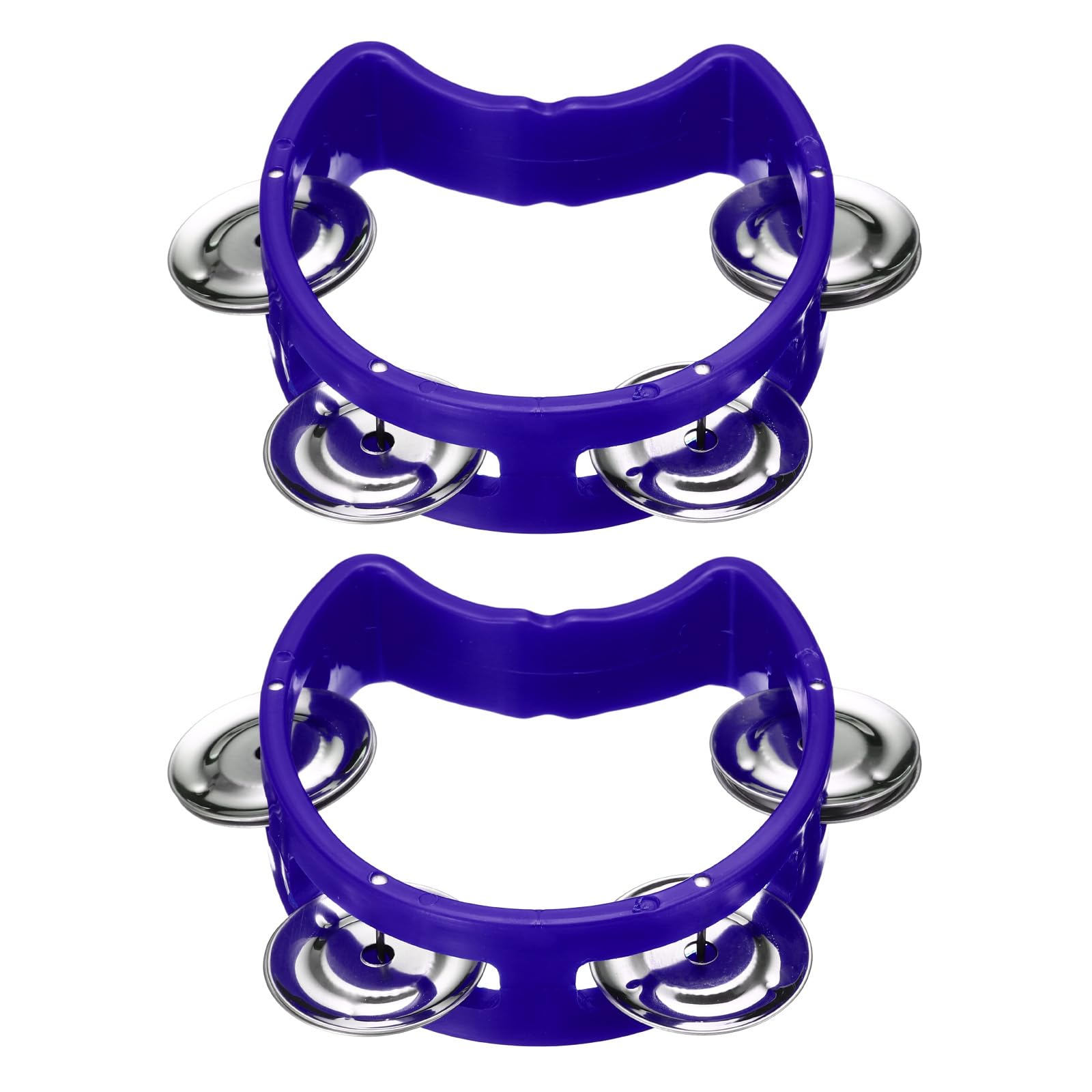 PATIKIL 2pcs Tambourine Jingle Bells Wrist Bells Hand Bell Percussion Instruments Musical Rhythm Band Plastic for Adults Church