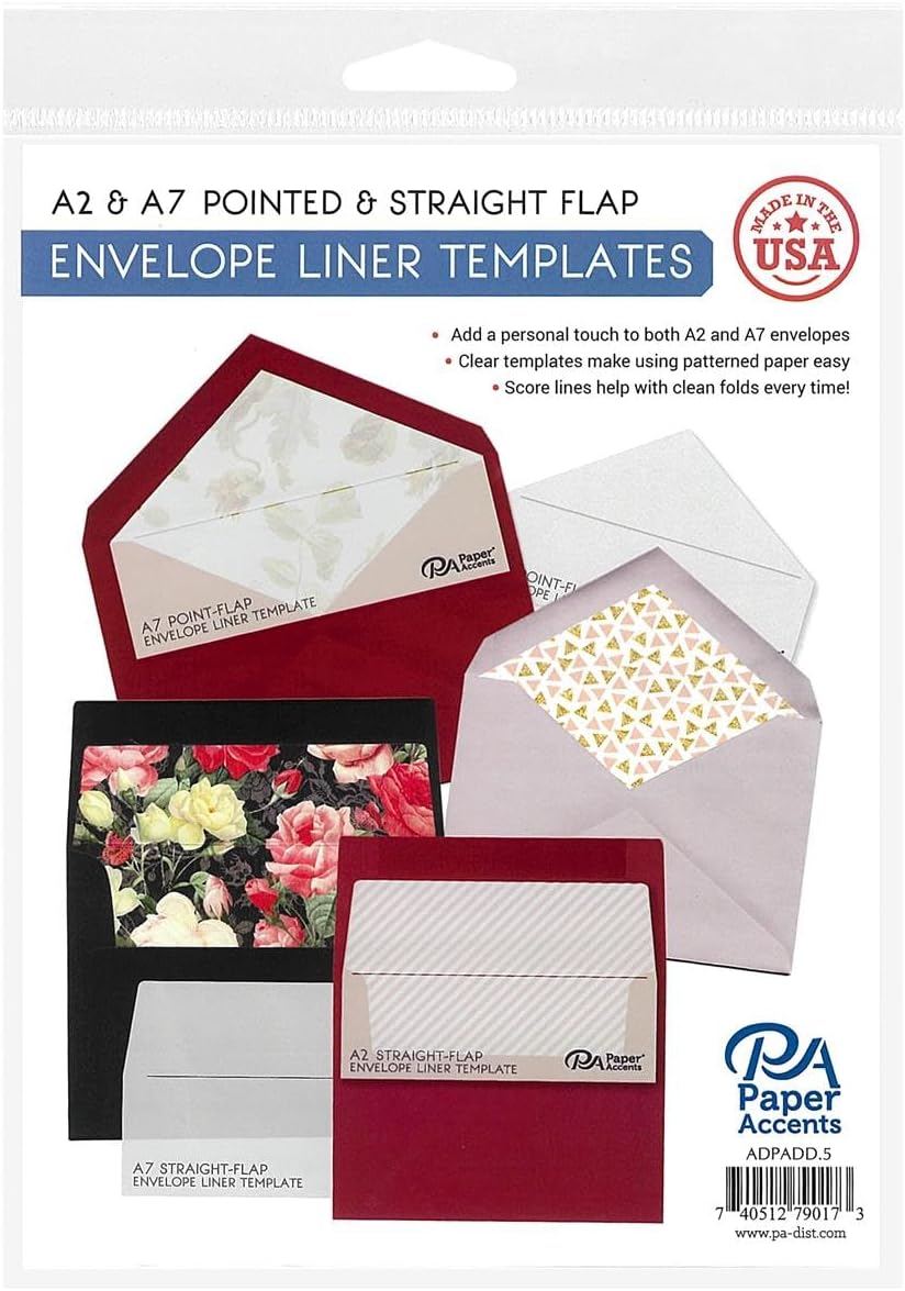 Accent Design Paper Accents Envelope Liner Templates 4pc A2 & A7