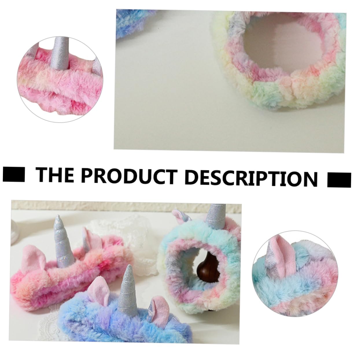 COLLBATH 9 Pz fascia per unicorno bandane ghetta per il collo da donna fasce per animali scrunchies hair band Fasce per per il lavaggio del viso fasce per la testa vello di corallo