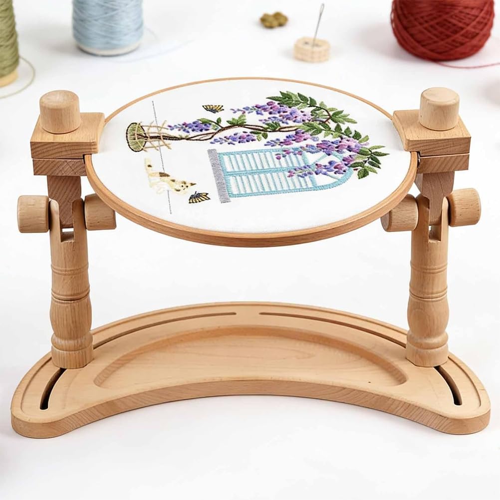 Aro de soporte para bordado regulable con abrazadera giratoria para costura
