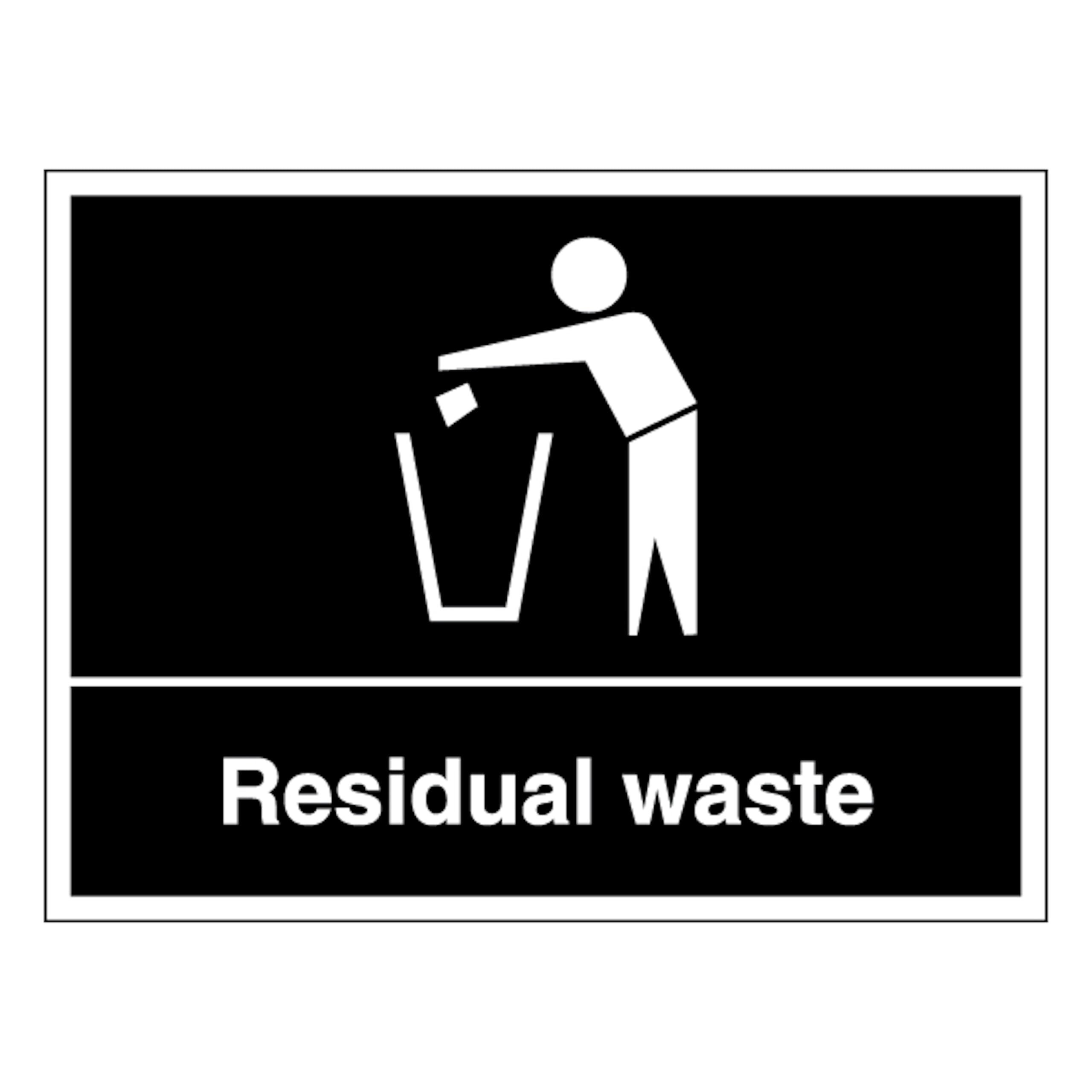 Residual Waste - Landscape 400 x 300 mm - Glow In The Dark 1mm Rigid Plastic