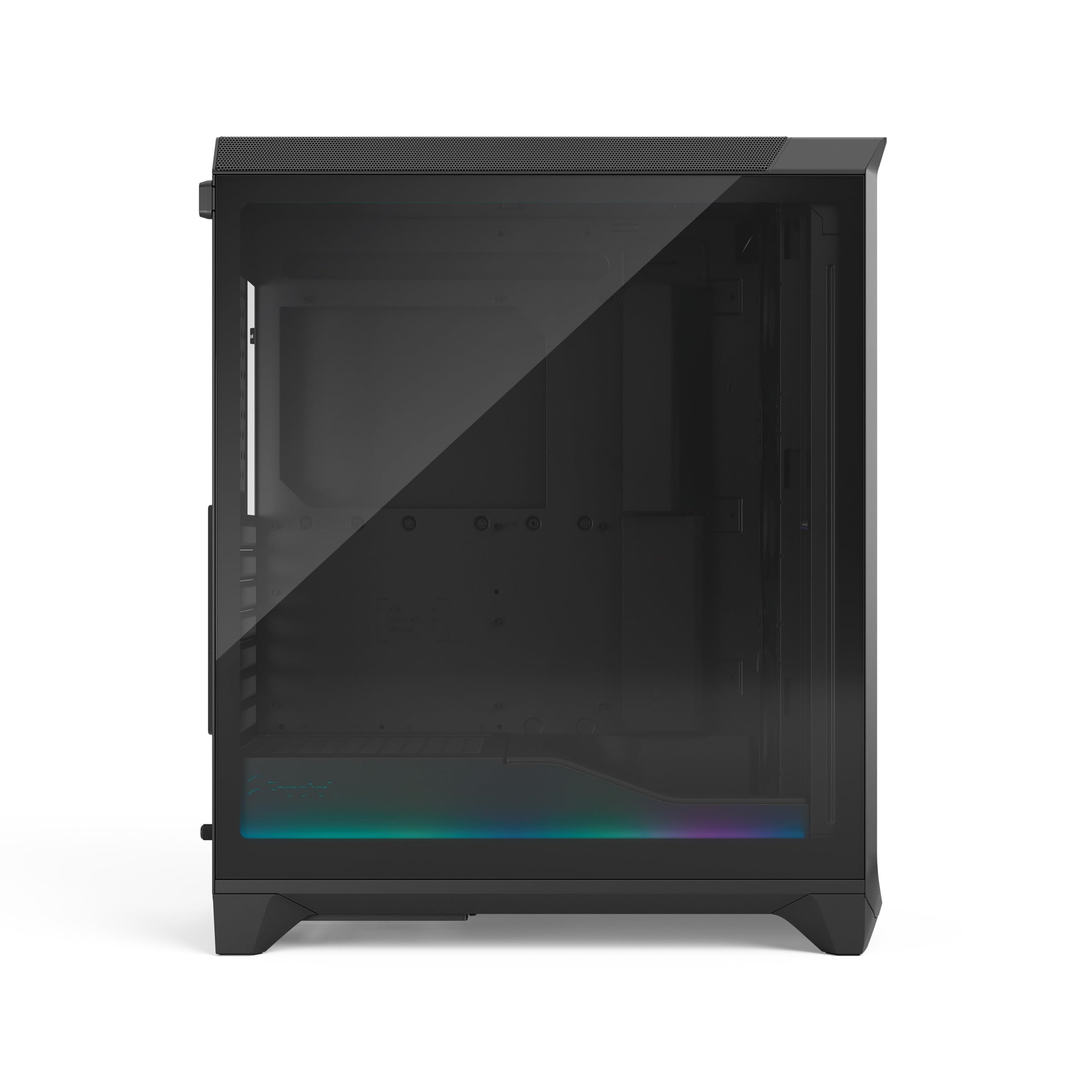 Fractal Design Meshify 3 Ambience Pro RGB Black TG Light Tint - Gaming Computer-Gehäuse – Facetten-Mesh-Front – Gen 2 ARGB Beleuchtung via Adjust Pro Hub – DREI RGB Momentum 14 Lüfter enthalten