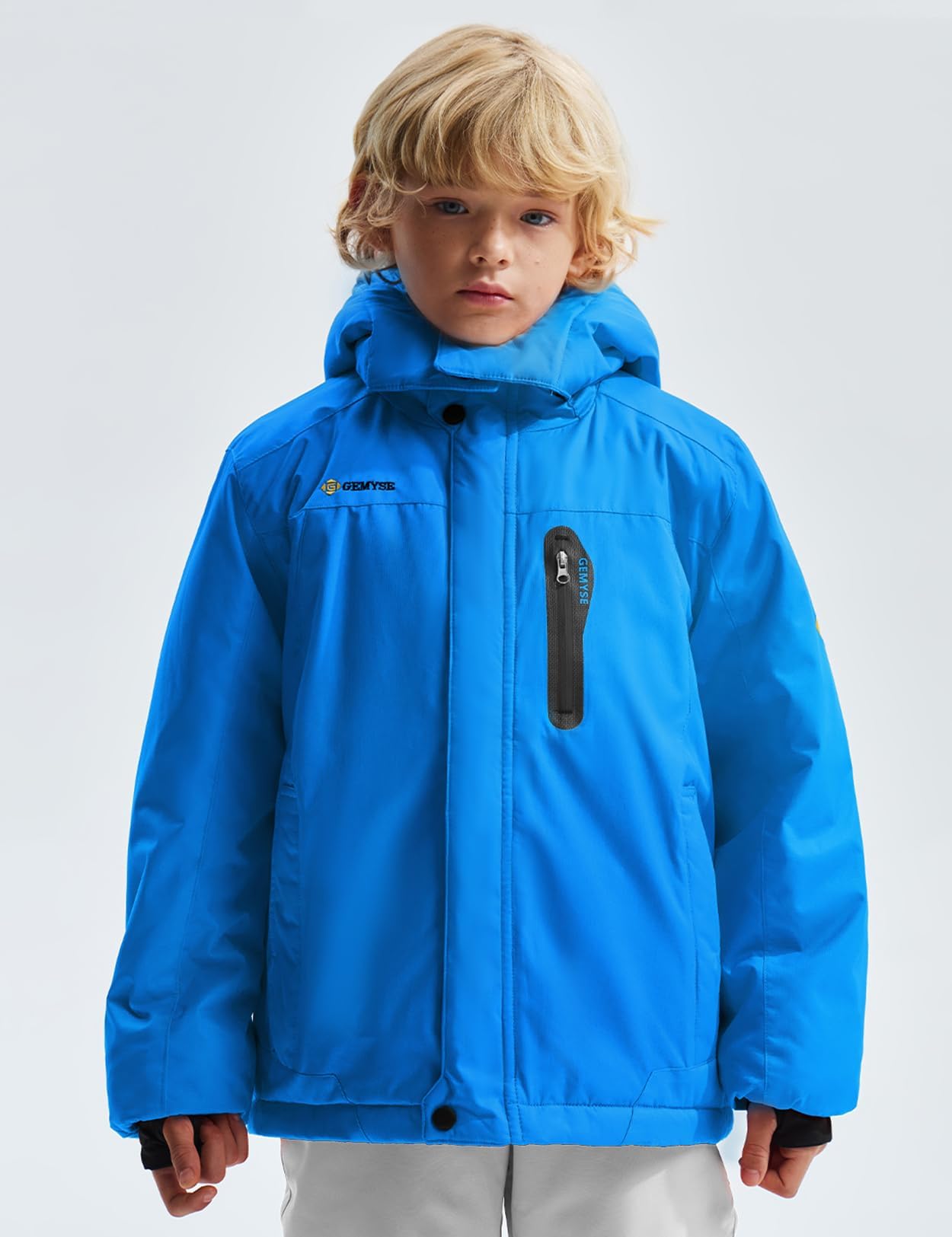 GEMYSE Chaqueta de Esquí Impermeable Niños Abrigo Invierno Antiviento Capucha