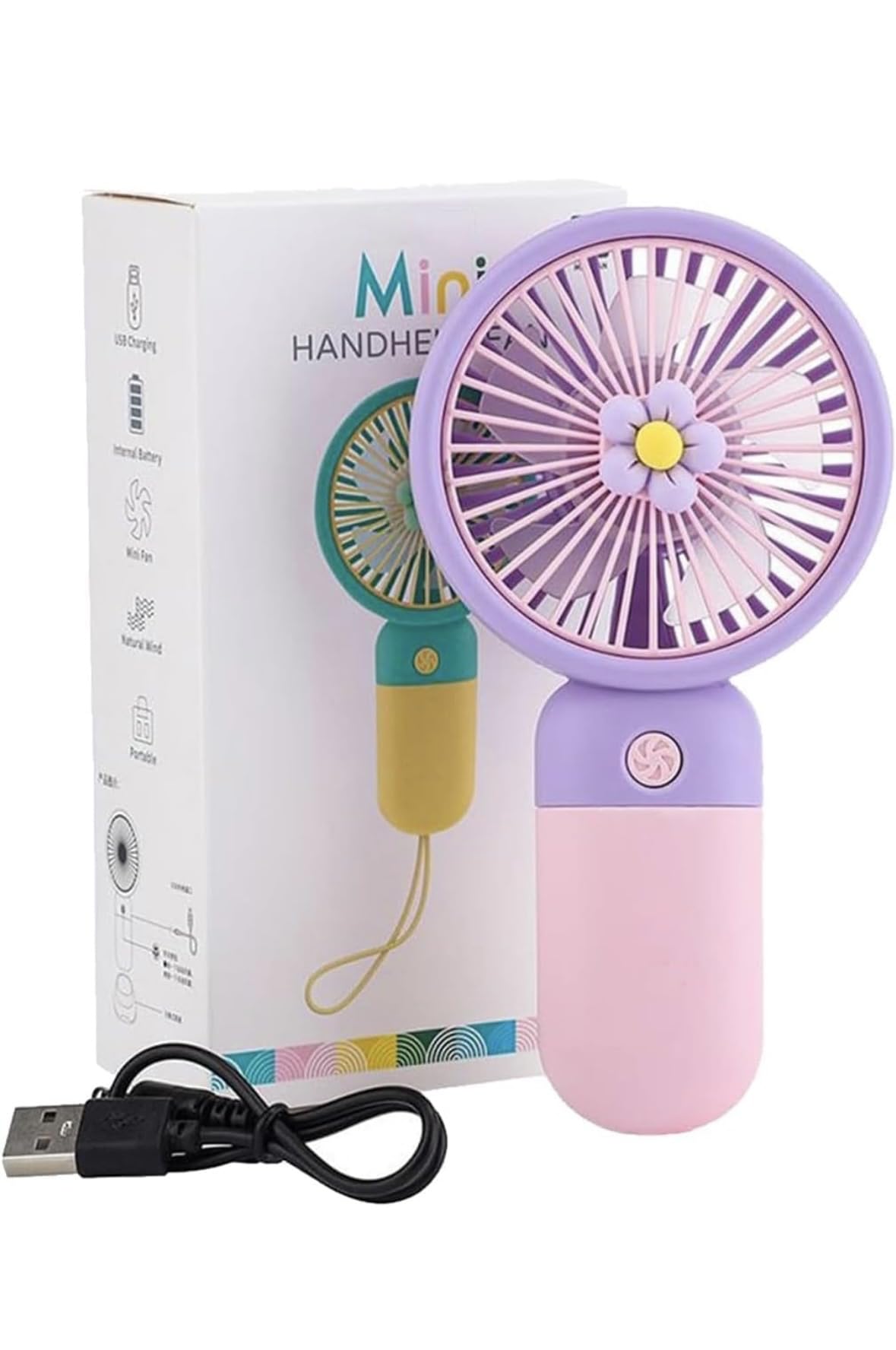 Portable Rechargeable Mini Fan | 400mAh USB Handheld Small Fan with 3 Speed Modes | Silent Personal Pocket Cooling Fan for Travel, Office Desk, Makeup, Kitchen, and Kids (Multicolor)-image-38