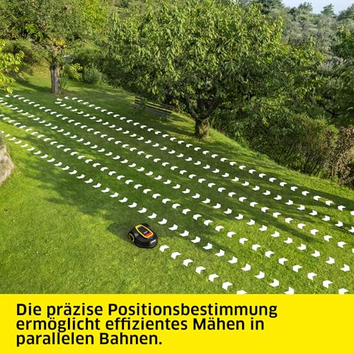 Kärcher Mähroboter RCX 6, ohne Begrenzungskabel, Flächenleistung: 3.000 m², Paralleles Bahnenfahren, bis zu 70% Steigung, rasenschonende Traktion, Allrad-Antrieb, Igelerkennung, GPS + RTK + Kamera – Bild 5