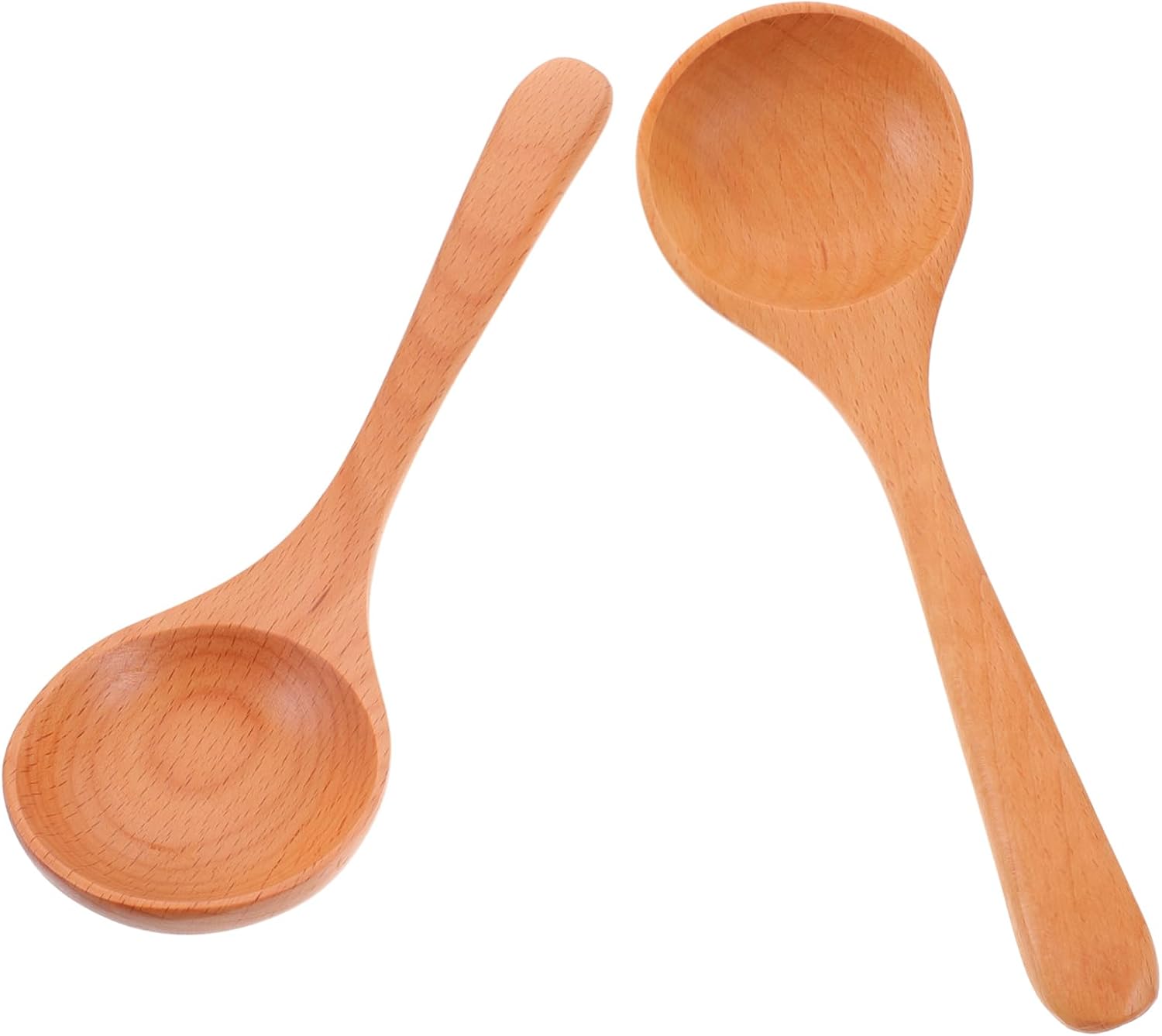 Hemoton 6pcs Handle Spoons Multi-function Soup and Ramen Spoons for Home Kitchen and Restaurant Use Ergonomic Design Beautiful Natural Finish