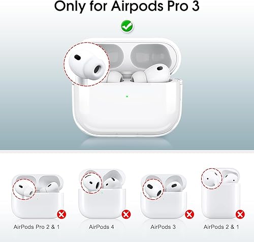 Miniatura 2 de Funda para AirPods Pro 3, compatible con Airpods Pro de 3ª generación, funda protectora de cuero de lujo a prueba de golpes para AirPods Pro 3