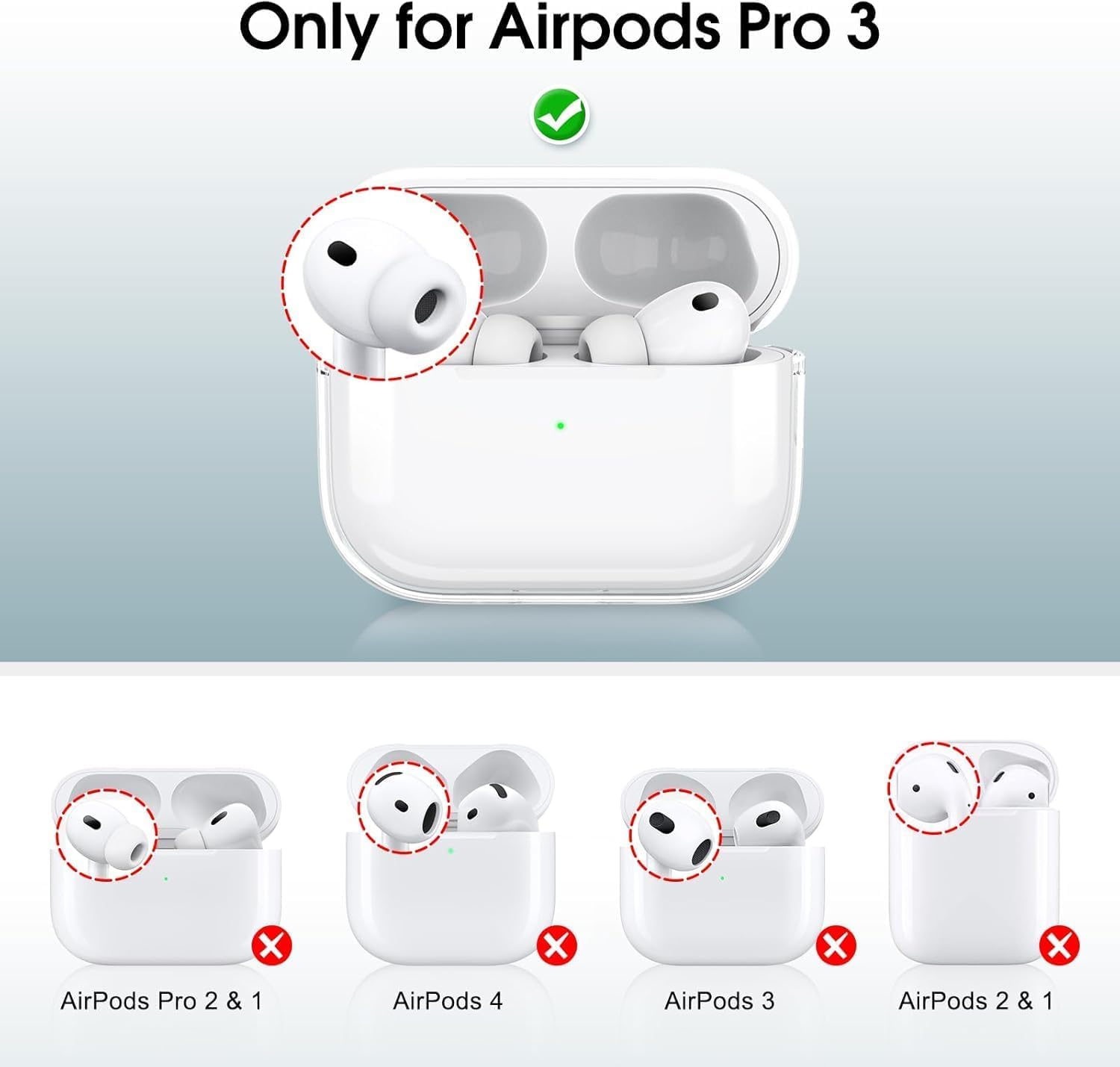 Custodia per AirPods Pro 3, compatibile con custodia per AirPods Pro di terza generazione (2025), graziosa custodia protettiva integrale in pelle, antiurto, per donne e uomini (C)