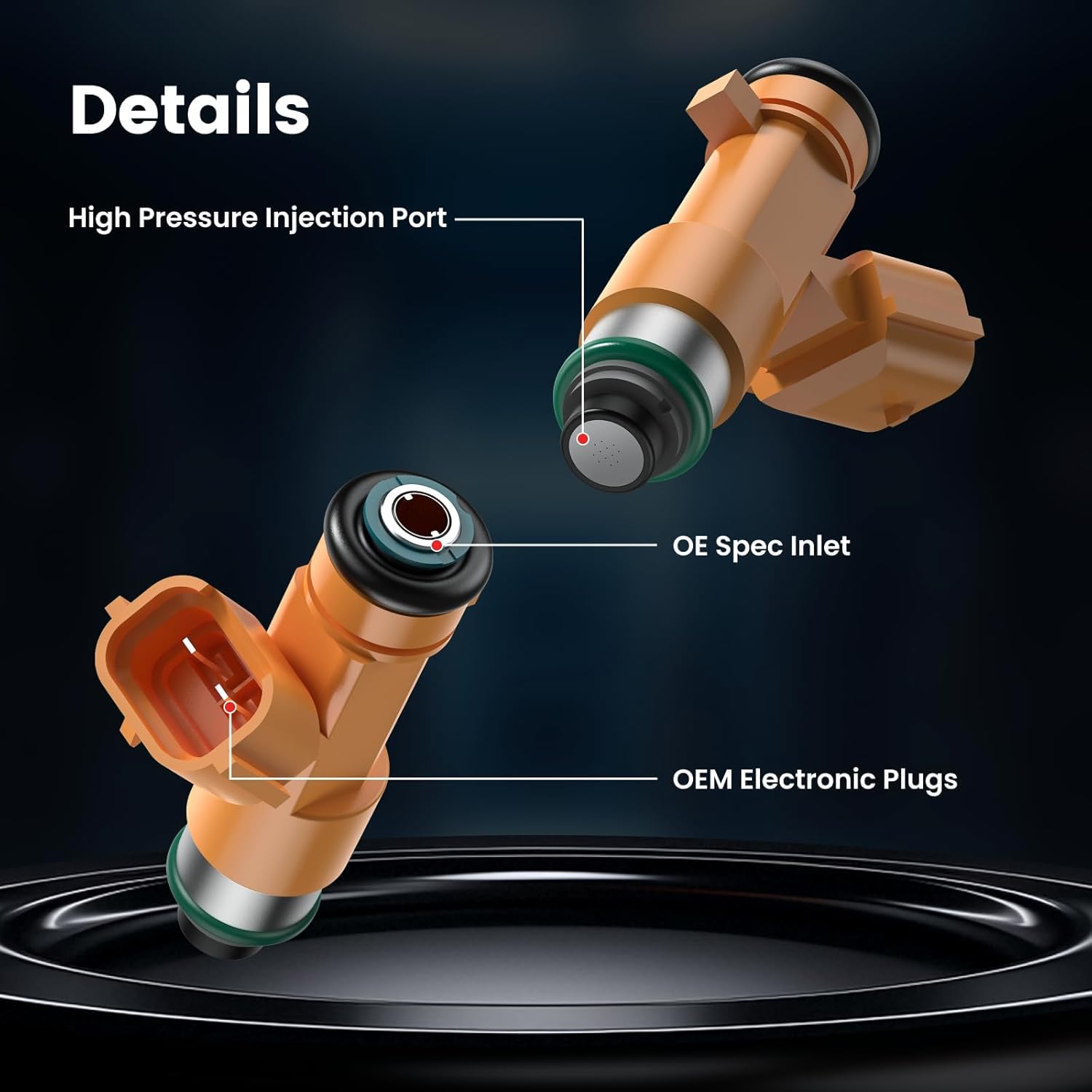 Fuel Injectors Compatible with Infiniti G37 2008-2013 M37 2011-2013 Q50 Q60 2014-2015 Q70 QX50 QX70 2014-2016,3.7L,12 Holes,16600EY00A Set of 6