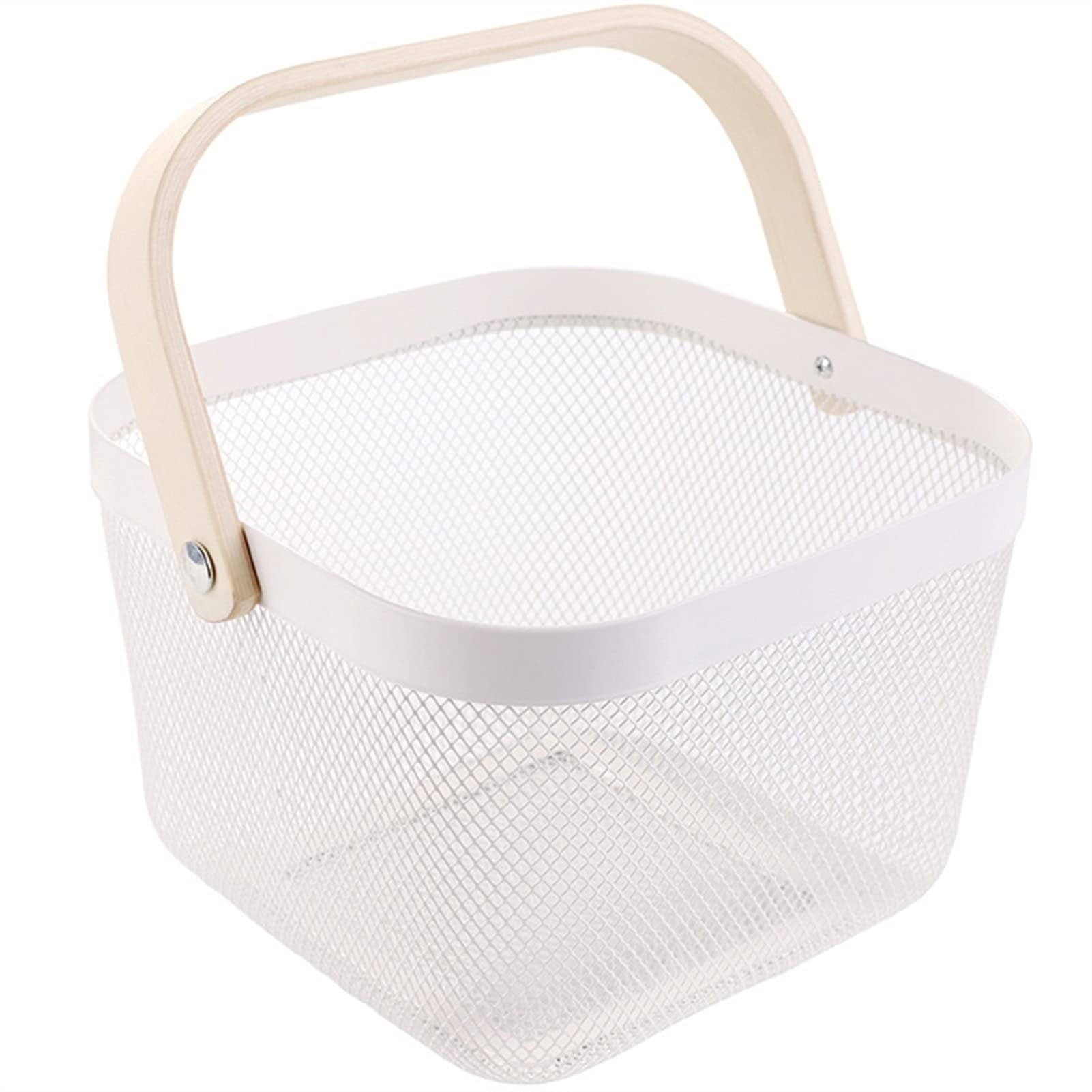 Nowe plastikowe składane koszyk koszyk piknikowy kosz do żywności przekąski owoce do przechowywania warzyw Koszyki na Zakupy (Color : White)