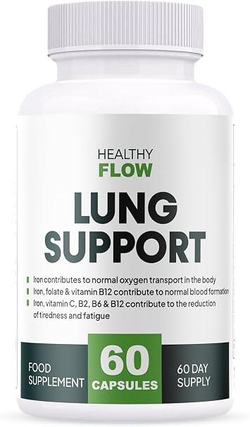 Healthy Flow Lung Support 60 Capsules All Natural Non GMO Vegan Friendly