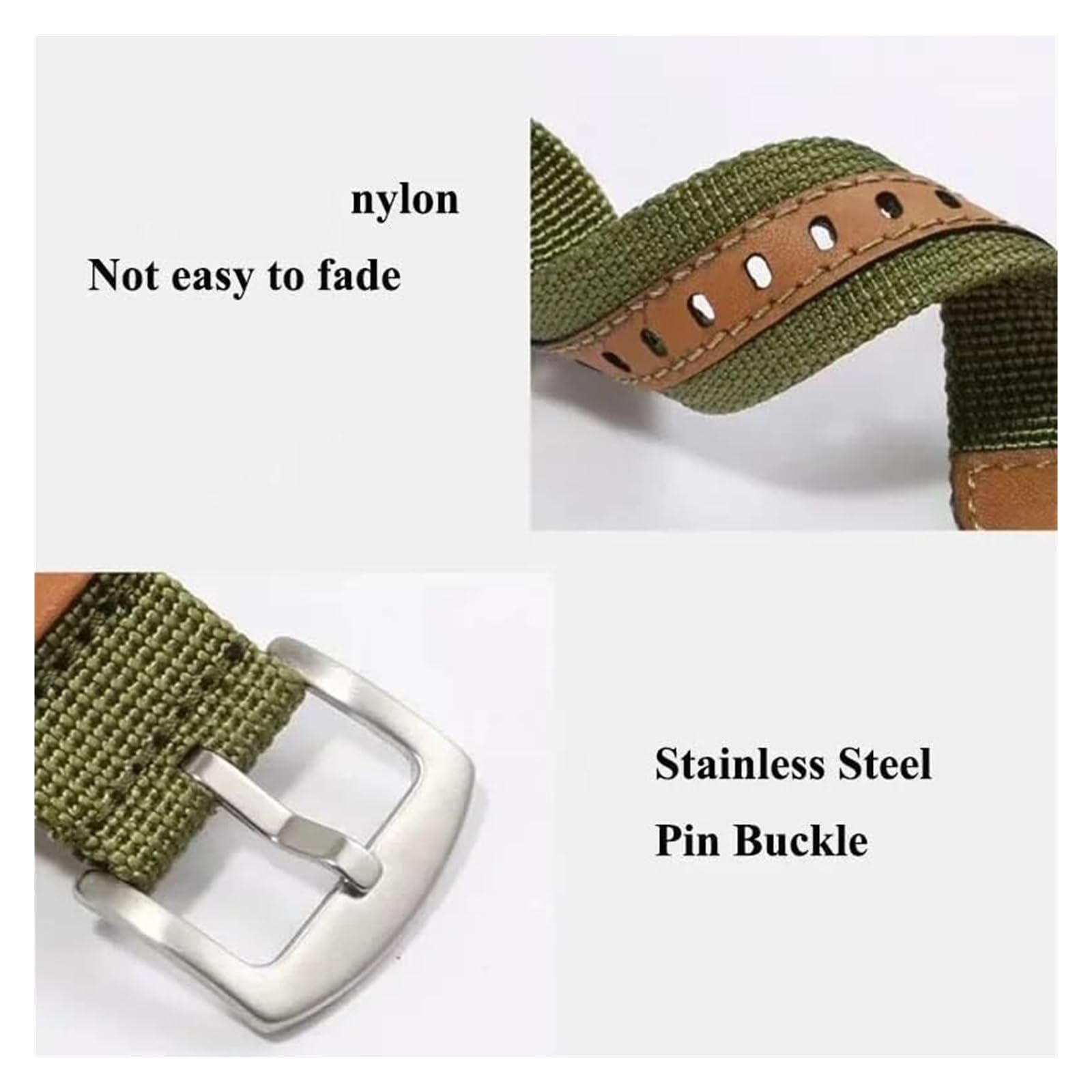 Remplacement du bracelet de la montre intelligente Bracelet de montre en nylon + cuir 20mm 22mm for hommes femmes Bracelet tressé Bracelet de remplacement Bracelet de montre de Sport accessoires nylon