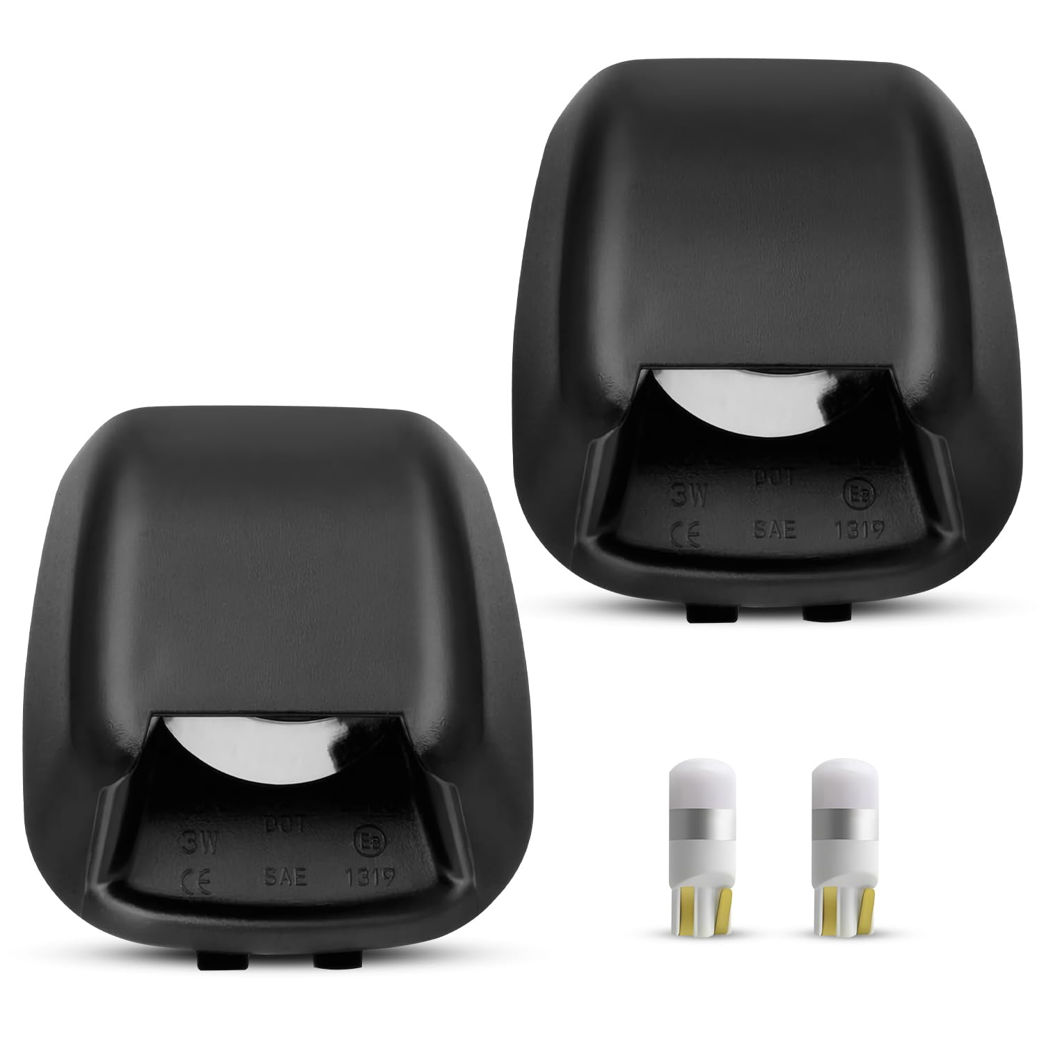 LESAUCE LED License Plate Light Kit for 2007-2019 Nissan Frontier, 2008-2015 Armada, 2007-2015 Titan, 2007-2015 Xterra, 2009-2012 Suzuki Equator – 6000K White LED, Black Housing, Plug & Play