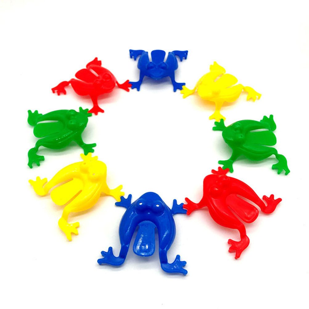 TOYMYTOYFrog Game Jumping 24 Pieces Plastic Frog Toy Children's Birthday Party Bag Children Toddlers for Children's Birthday Parties and Parties Bouncy Mattress