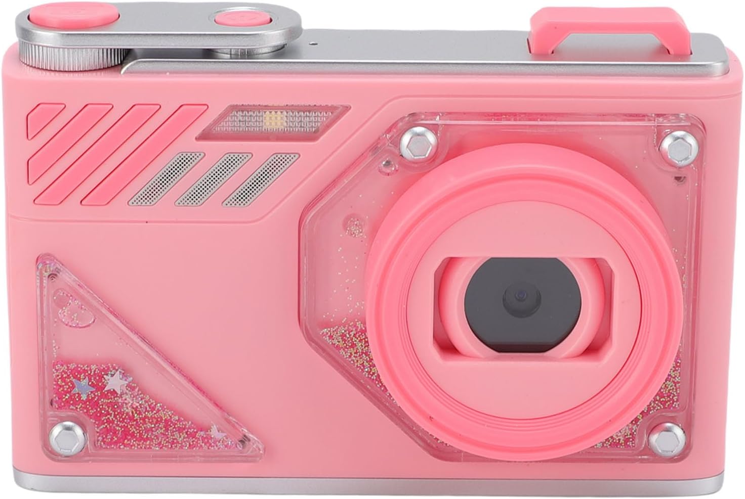 48MP Digital Camera, 1080P HD 8X Zoom Front Rear Dual Lens Portable Compact Point and Shoot Digital Camera Auto Focus for Students Teens Adult Beginner (Pink)