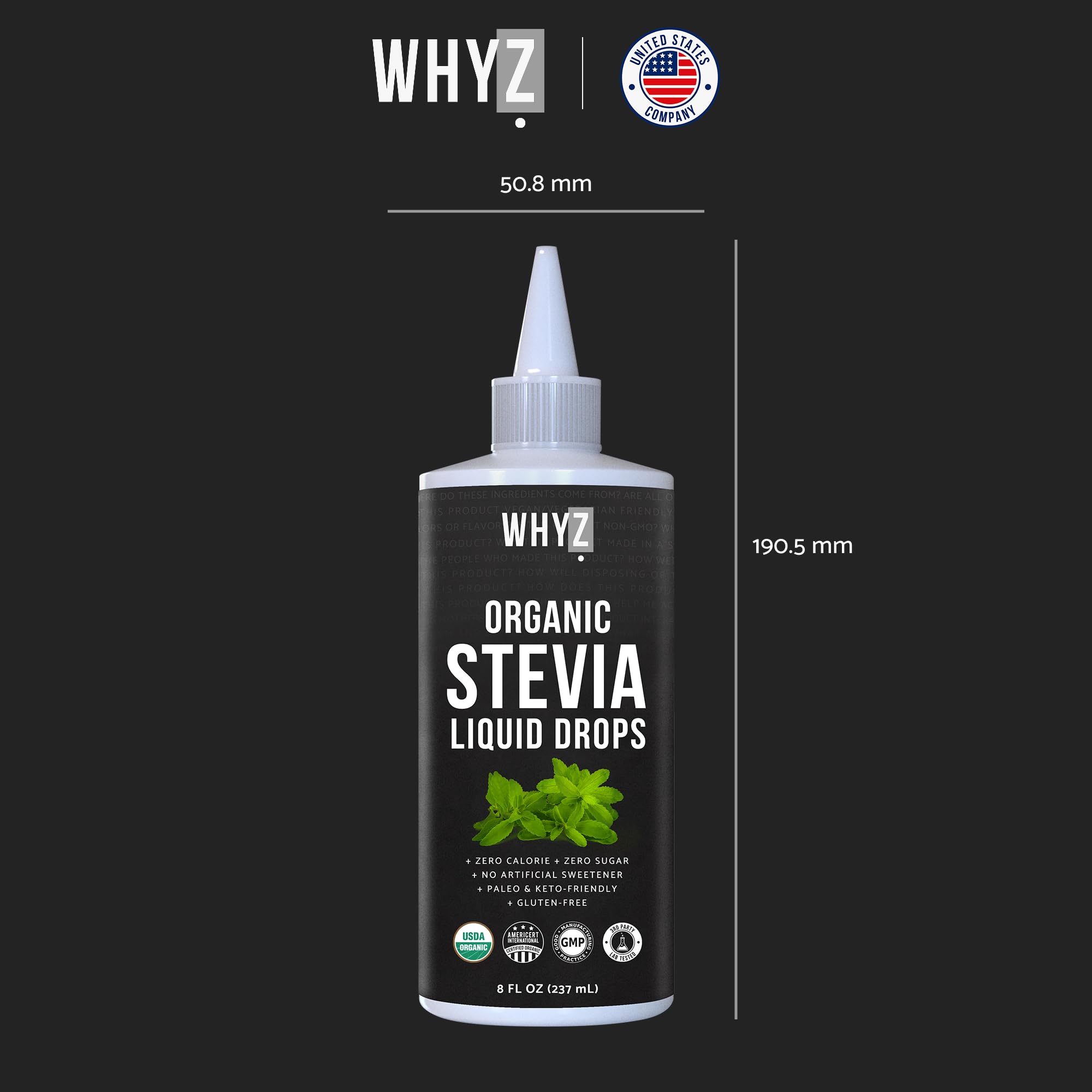 Organic Stevia Liquid Drops Pure Liquid Stevia Extract, Zero Calorie Sweetener for Coffee, Tea & Baking Keto Friendly Sweetener Drops, 8 fl oz, 1,823 Servings — Amazon image 6