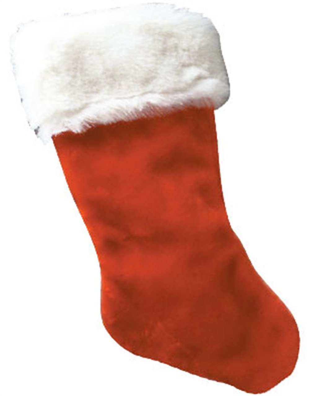 11"-13" Plush Red Christmas Stocking With White Fur Trim