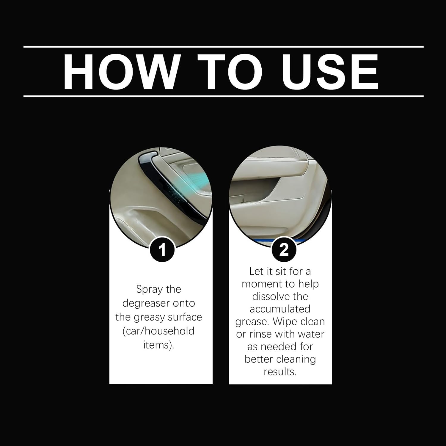 Multi-Purpose Degreaser, Quickly Removes Stains, Gently Cares for Leather, Easy to Use, Suitable for Car and Home Interiors(2PCS)