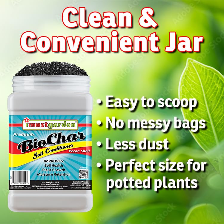 I Must Garden Biochar en Frasco de Almacenaje 1lb miniatura 2