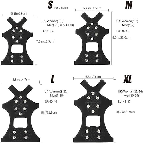 Miniatura 7 de HoFire Tacos de hielo, agarre de hielo, agarre de tracción, agarre antideslizante sobre zapatobota de goma, crampones antideslizantes