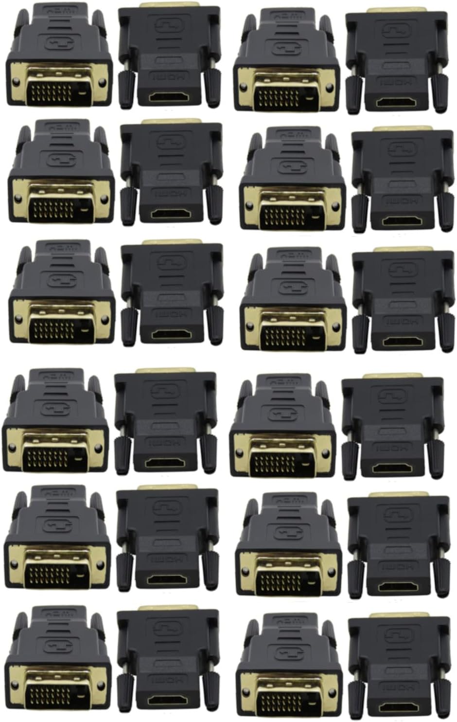 Kyper USKyper-3488 (24 Pack) HDMI to DVI Adapter - Gold Plated Converter for TV Laptop Desktop and Monitor - PS5 PS4 Xbox
