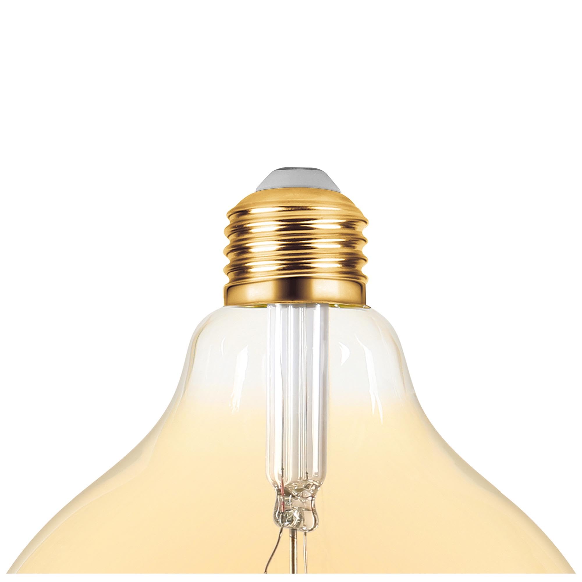 Sainsbury's Home E27 Vintage Edison LED Light Bulb, 24W Equivalent, G120 Large Globe Spiral Filament Bulb, 2200K Warm White, 4W A+ Energy Saving Lamp Bulb