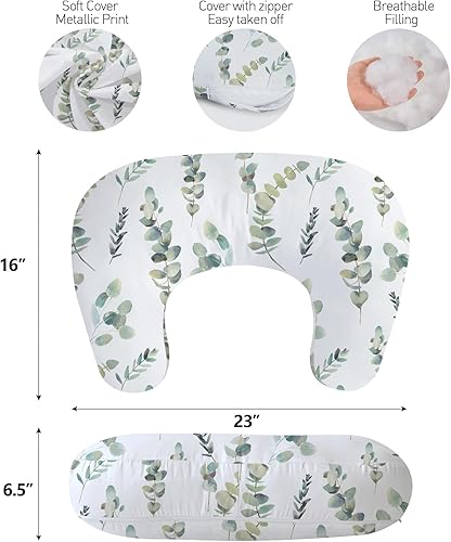 Miniatura 5 de Little Grape Land - Almohada de lactancia mejorada, lactancia materna y biberón durante 0 a 17 meses, funda suave lavable a máquina con relleno