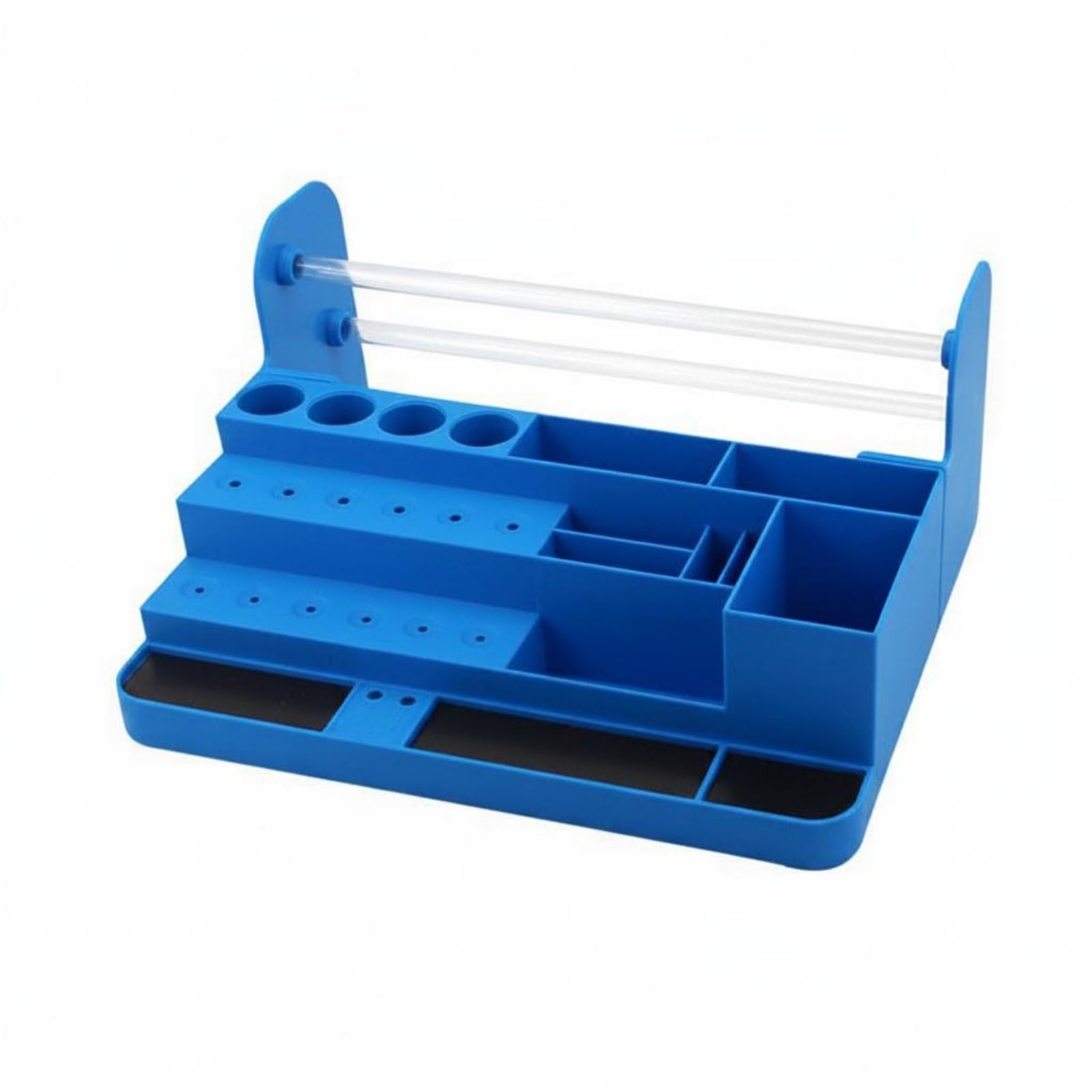 Sturdy ABS Phone Repair Tool Rack Large Capacity Multi-Compartment Tool Organizer Area Screwdriver Storage Stand, Royal Blue, Cross-Border Box-image-9