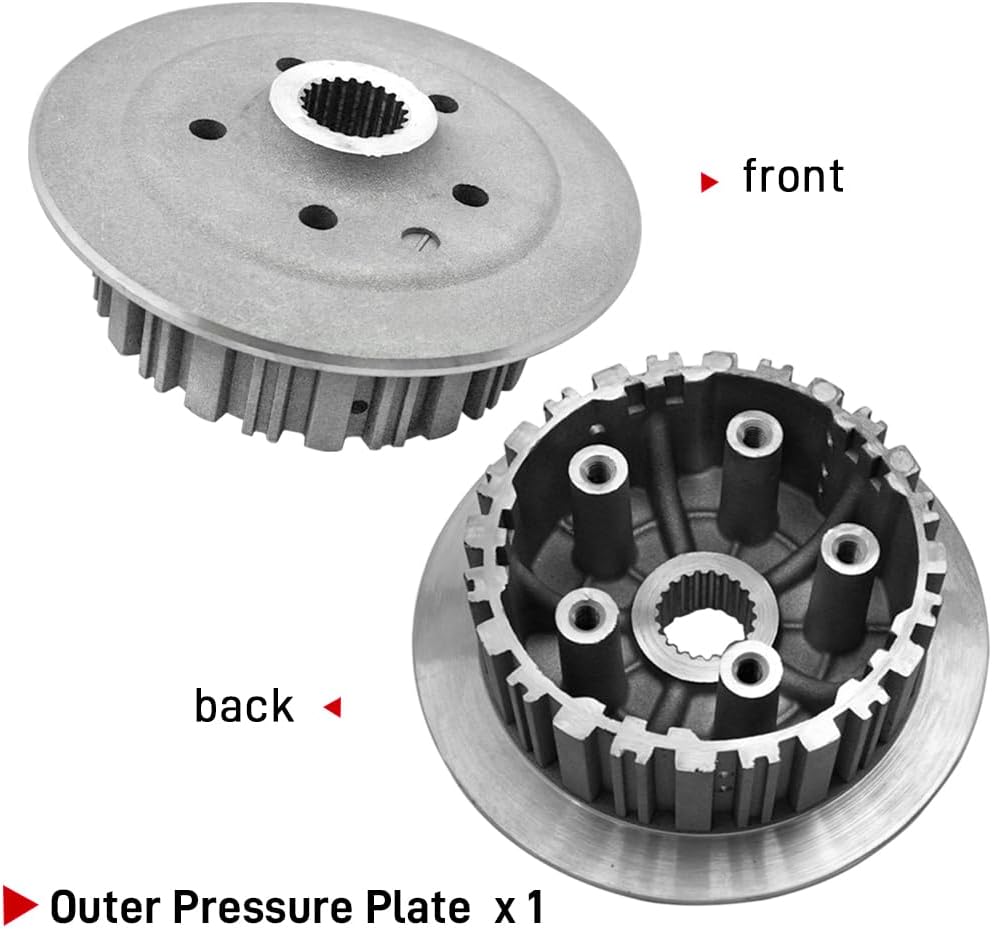 400EX Clutch Kit & Center Inner Hub & Outer Pressure Plate & Complete Gasket Set for Honda Sportrax 400 TRX400EX TRX 2x4 1999-2004 OEM# 22121-HN1-000 22350-HN1-000