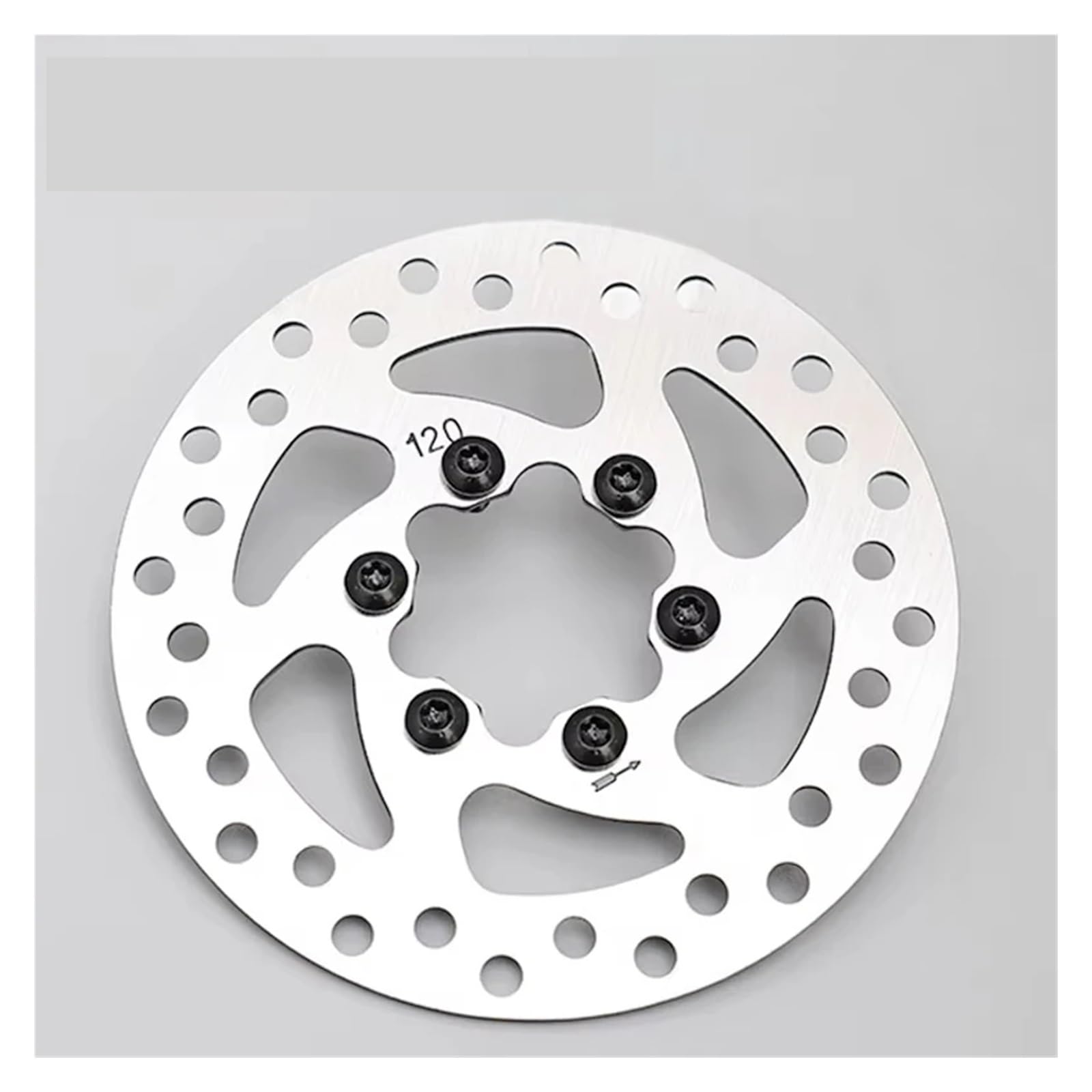 1 Set 120mm Freno a disco a 6 fori compatibile con freno rotore scooter elettrico con viti parti rotore in acciaio inossidabile