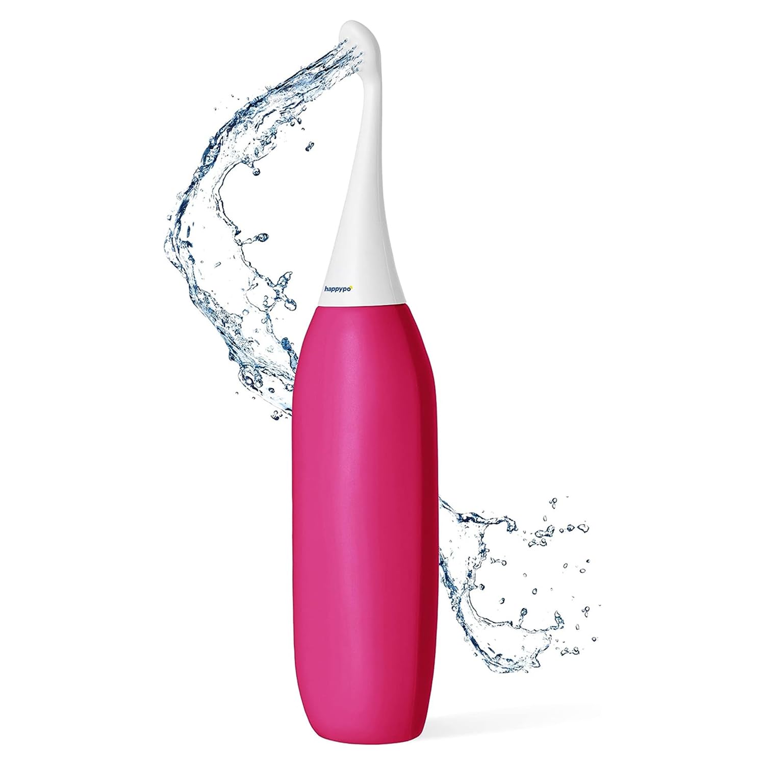 happypo the original xl butt shower - portable bidet with 50% more volume - the easy-bidet 2.0 replaces wet wipes and shower toilet - portable bum spray for travel - raspberry