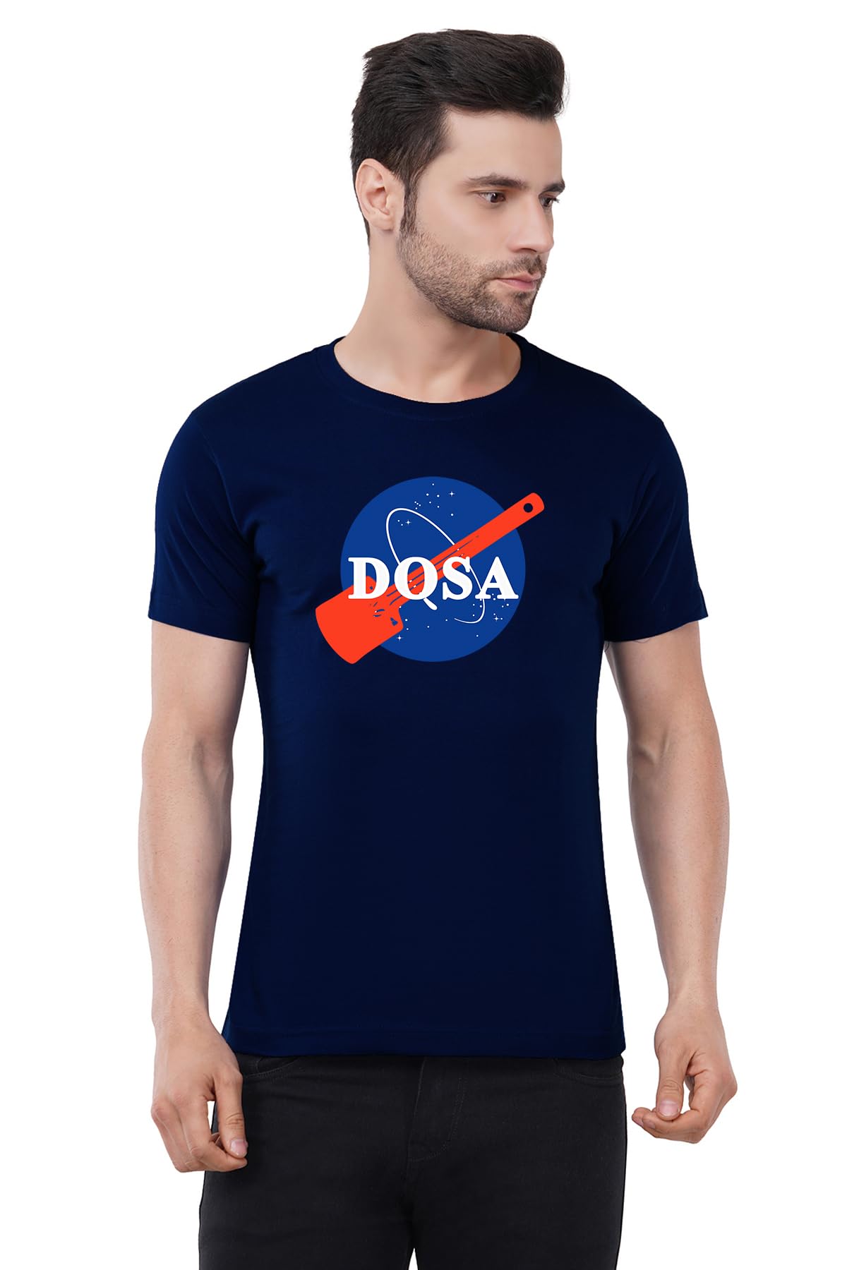 caseria Men's Cotton Printed T-Shirt -Dosa | 100% Cotton | Half Sleeves | Regular Fit | Printed | Round Neck | Graphic T Shirt-picture-12
