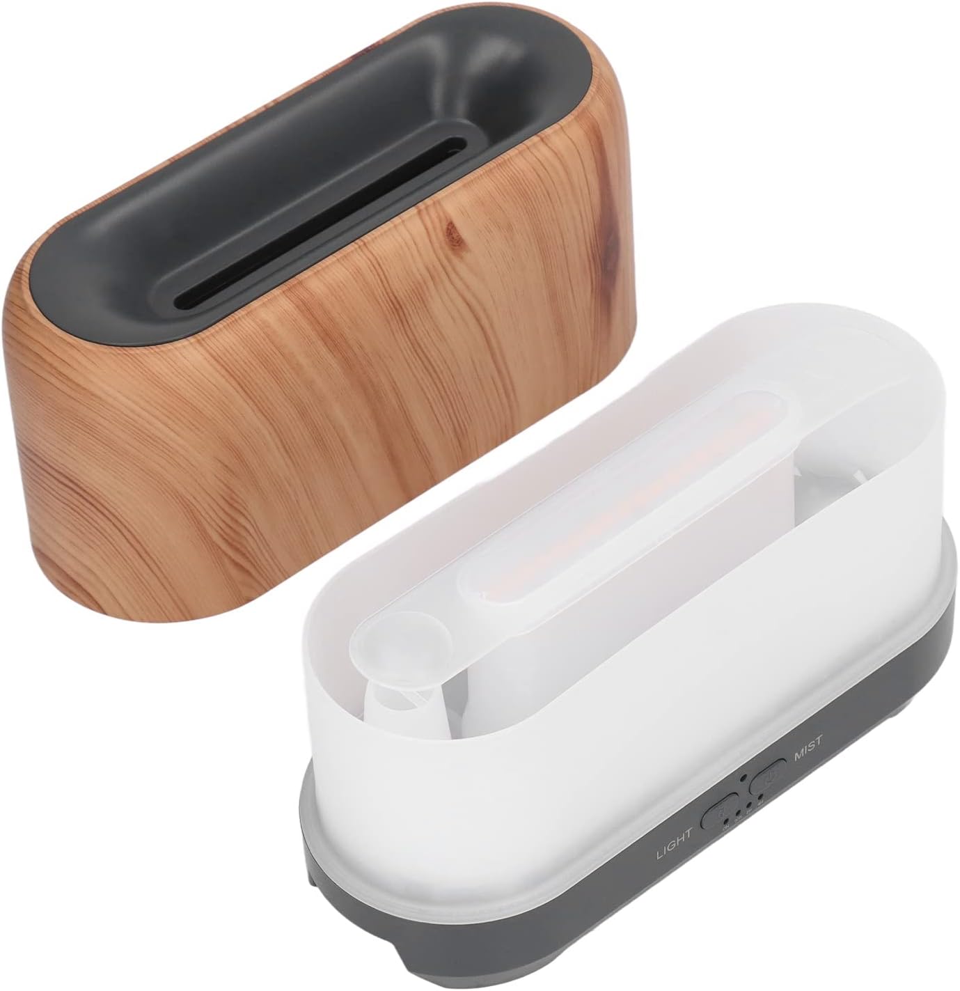 Portable Small Flame Diffuser Humidifier, Hollow Aromatherapy Diffuser with Flame Light, USB Charging Humidifier for Home, Office, Car, Bedroom, Silent and Automatic Power Off