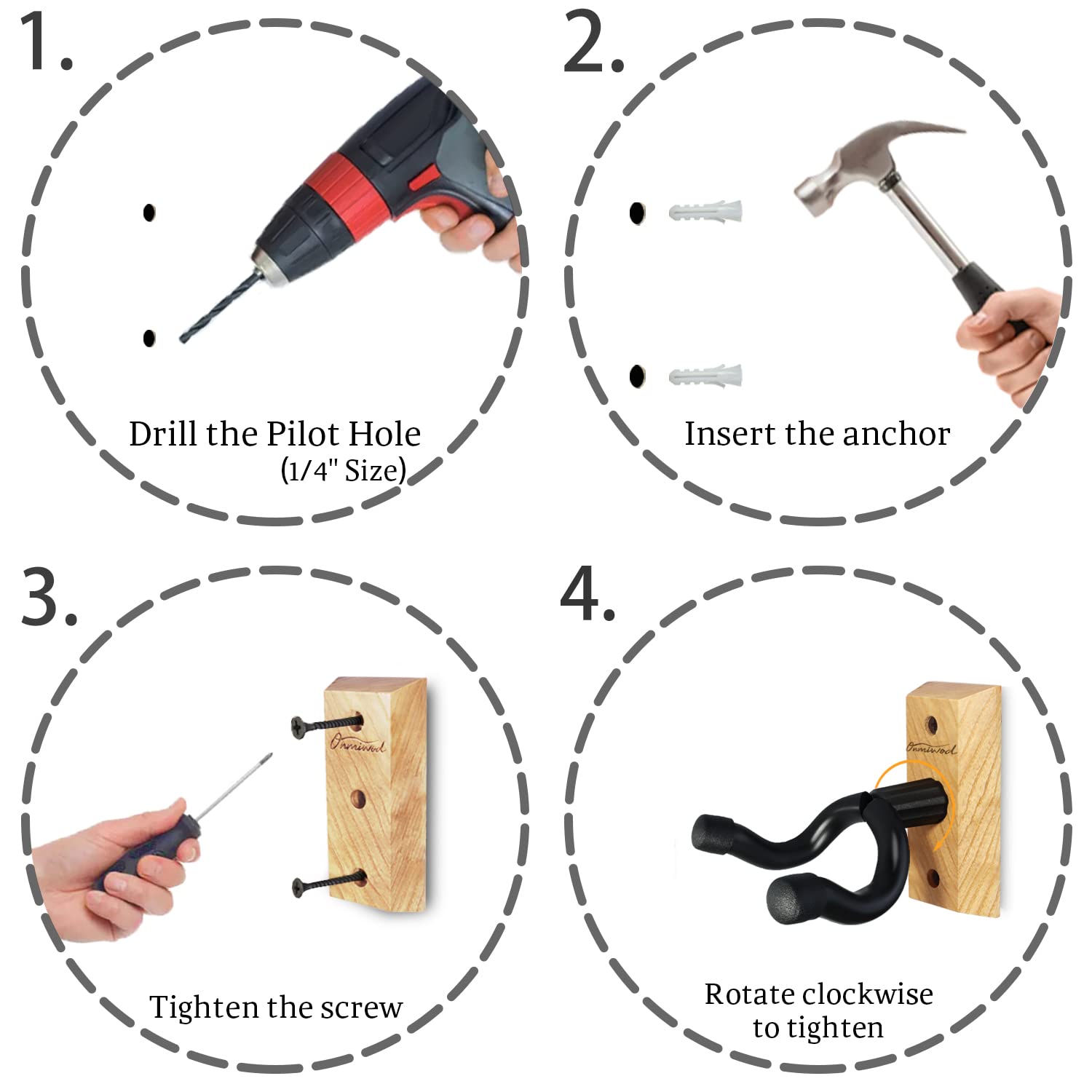 Soporte de pared para guitarra, colgante de madera dura de ceniza, soporte de pared para guitarra en forma de U, soporte de gancho para guitarra acústica, guitarra eléctrica, banjo, bajo, regalo para