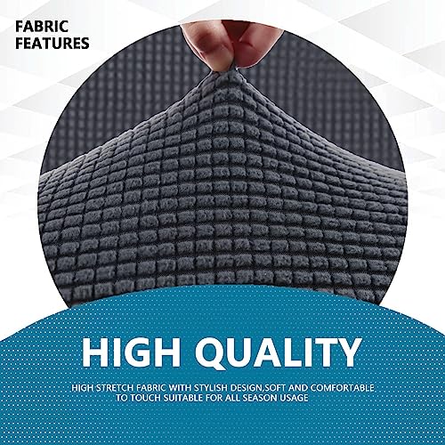 YSTELLAA High Stretch Sofa Überzug 3 Sitzer, Couch Bezug rutschfest, Universal Sofahusse Elastische, Couchüberzug Sofaschutz Katze Durable, Waschbare Sofa Covers Mit Armlehnen, Dunkelgrau
