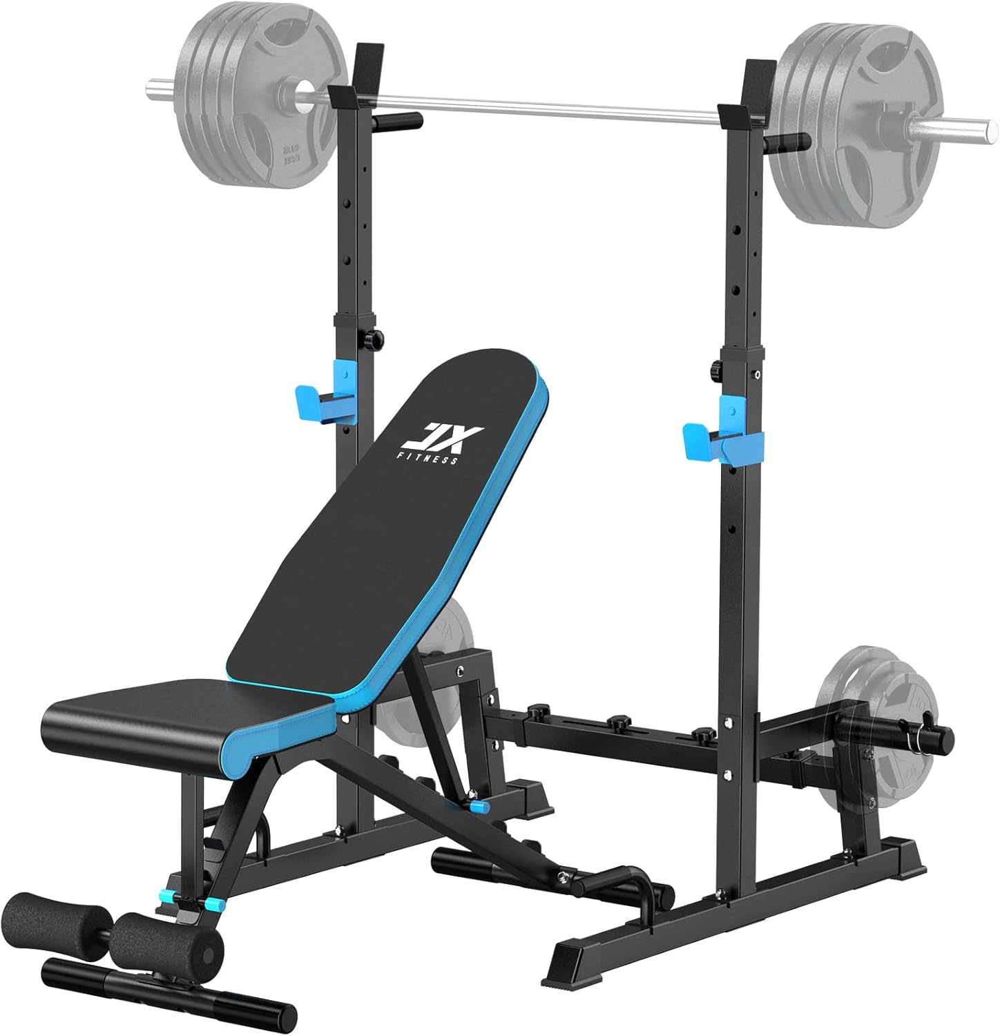 JX FITNESS Weight Bench with Squat Rack, Bench Press Rack