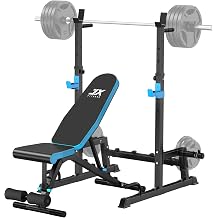 JX FITNESS Squat Rack 660lbs Adjustable Barbell Rack for Home Gym