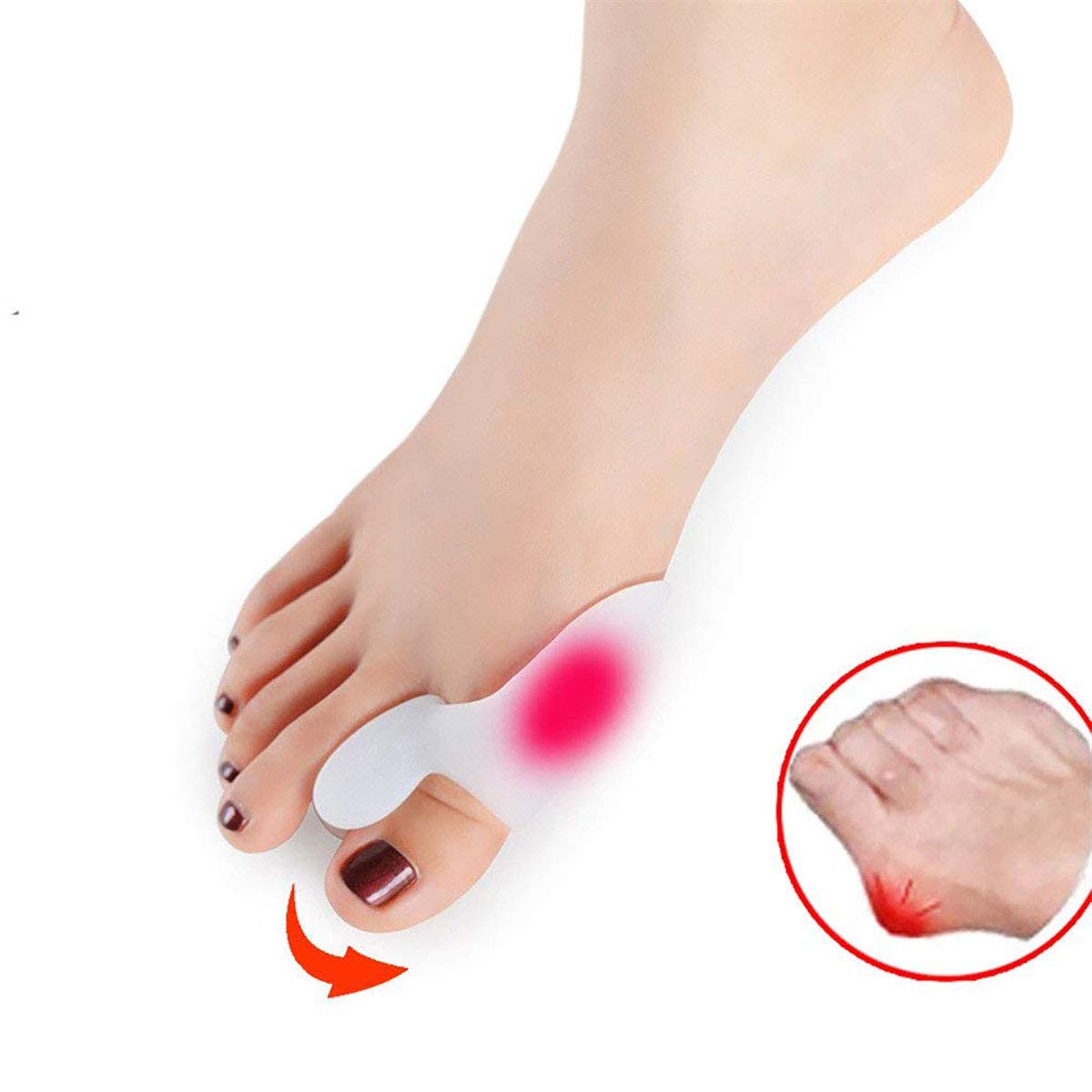PEDIMEND Silikonowe żelowe separatory palców (2 pary) – pochłania nacisk i tarcie – ochraniacz kośla haluksów – prostownica bonowa – unisex – pielęgnacja stóp