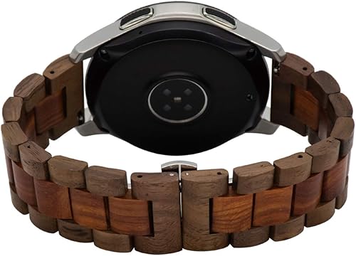 Miniatura 7 de Correa de reloj de madera de 0.866 in para Samsung Galaxy, 1.811 in de madera de acero inoxidable correa de liberación rápida correa de repuesto