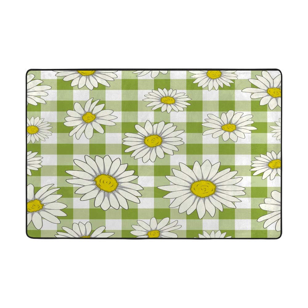 Tapis de sol en velours corail vert motif chrysanthème pour salon et chambre