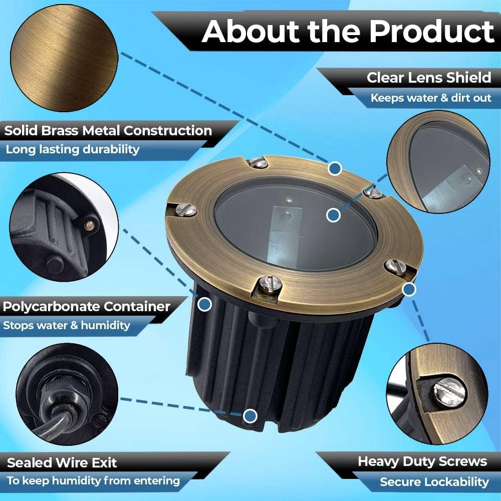 Best Deal LED Spot Lights Outdoor Landscape Lighting Well Lights 173 - Solid Brass In Ground Light with 7W LED Bulb Security Landscape Lights for Bright Long Lasting Home Garden Patio Pool Area Deck Lighting One-Day Sale: Up to 40% Off LED Spot Lights Outdoor Landscape Lighting Well Lights 173 - Solid Brass In Ground Light with 7W LED Bulb Security Landscape Lights for Bright Long Lasting Home Garden Patio Pool Area Deck Lighting